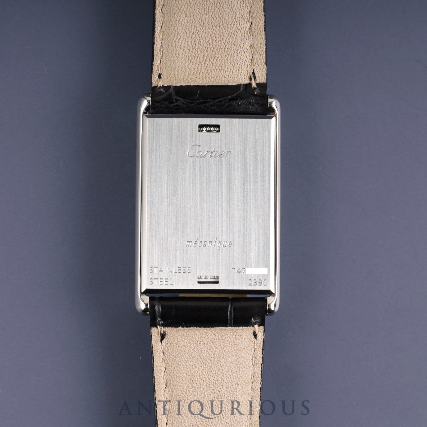 Cartier Tank Basculante LM W10X1358 / 2390 Manual winding SS Leather Genuine buckle (SS) Silver dial Box Complete service (full maintenance) completed at Cartier boutique
