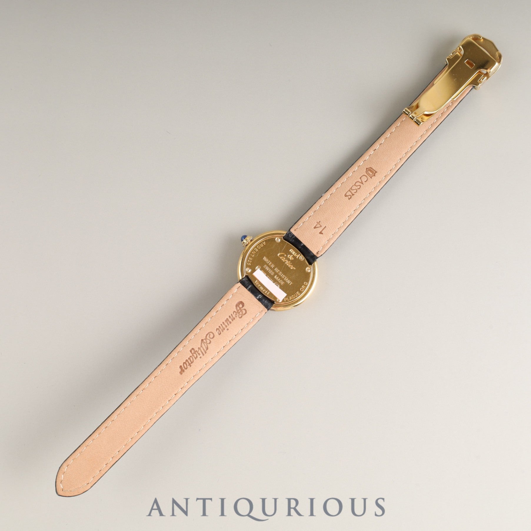 カルティエ マストトリニティ 2735 クォーツ Cal.157 SV925 革 純正Dバックル(GP)ホワイト飛びアラビア文字盤 オーバーホール済み