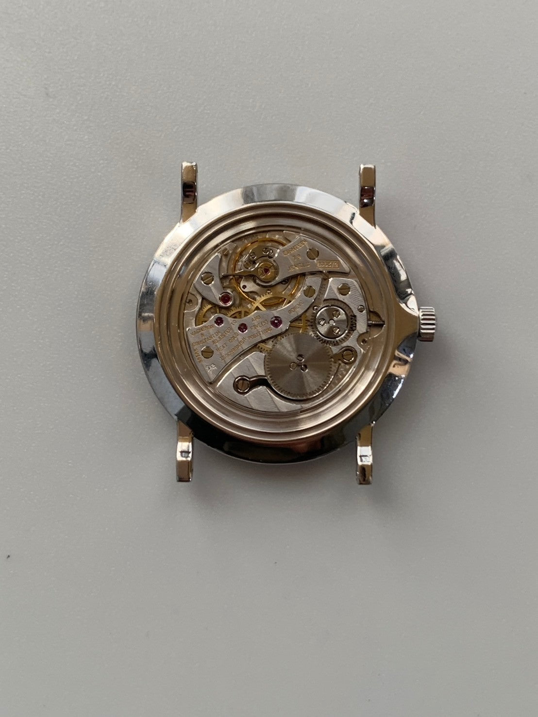 ヴァシュロン・コンスタンタン パトリモニー 33093/000G-0936 手巻き Cal.1003/2 750WG 革 純正ピンバックル(750WG)ホワイト文字盤 箱 ケース 冊子 タグ 保証書(2002年)修理完了紙(無記載)JEAN ROUSSEAU製革ベルト オーバーホール済み