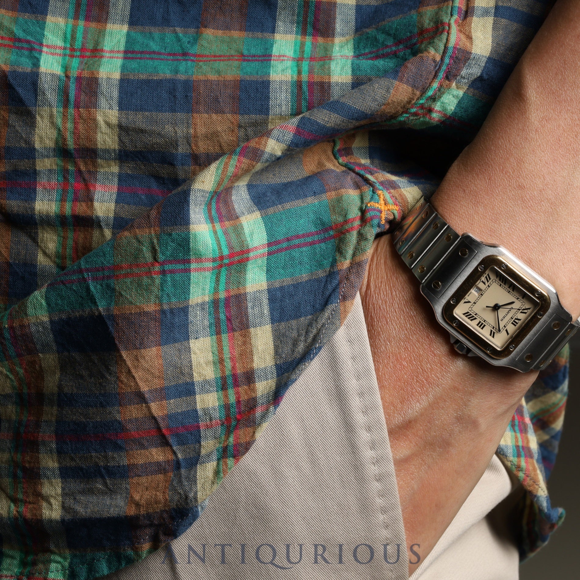 カルティエ サントス ガルベ LM 20011C4 / 187901 クォーツ Cal.687 SS/YG SS/YG ホワイトローマン文字盤 オーバーホール済み