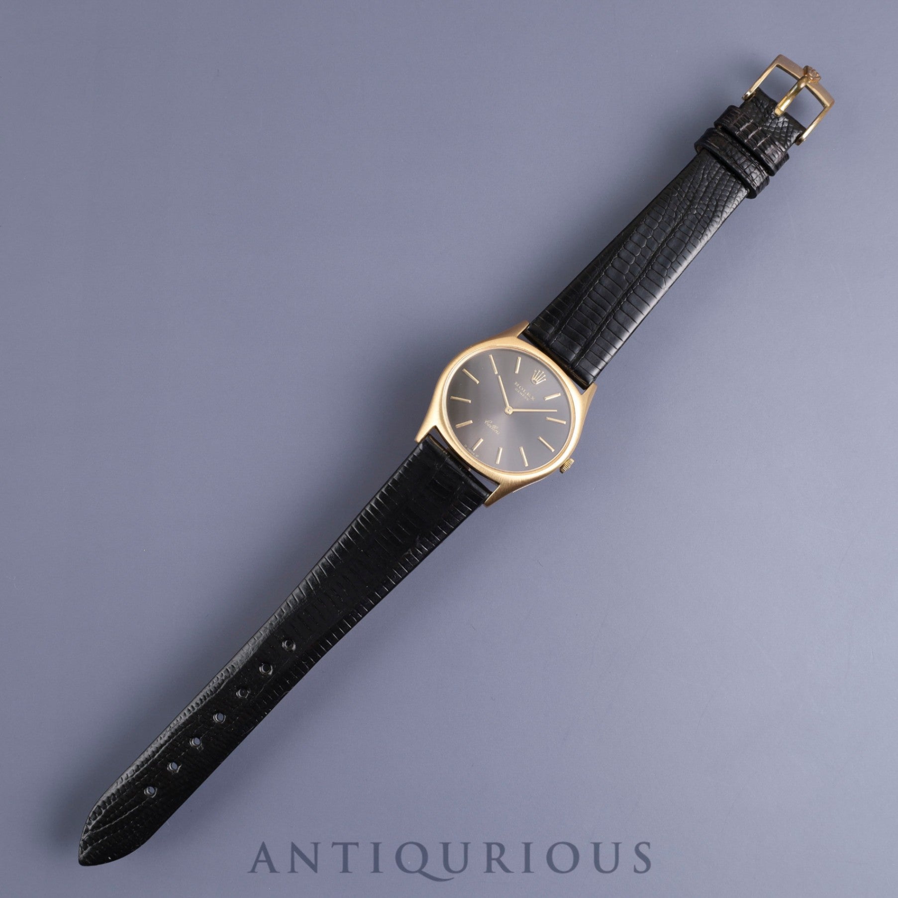 Rolex Cellini 3806/8 Manual winding Cal.1600 750 Leather Genuine buckle (GP) Black dial No. 40 (1974) Box International service warranty (2013) Overhauled