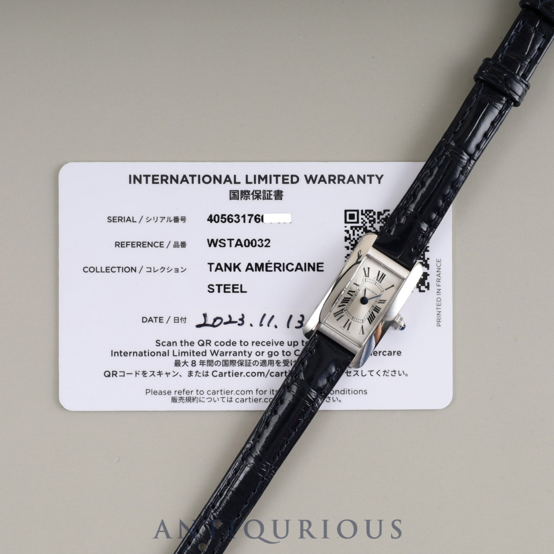 Cartier Tank Americaine Mini WSTA0032 / 4056 Quartz Cal.159 SS Genuine leather strap Genuine buckle (SS) Silver Roman dial Booklet Warranty (2023) Overhauled