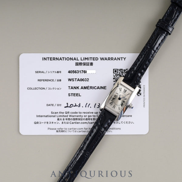 Cartier Tank Americaine Mini WSTA0032 / 4056 Quartz Cal.159 SS Genuine leather strap Genuine buckle (SS) Silver Roman dial Booklet Warranty (2023) Overhauled