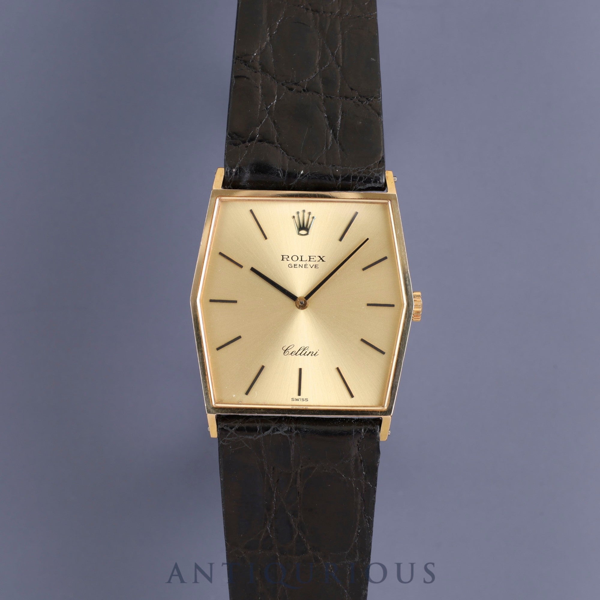 Rolex Cellini 4122 Manual winding Cal.1601 YG Leather Genuine buckle (GP) Gold dial No. 4 Overhauled