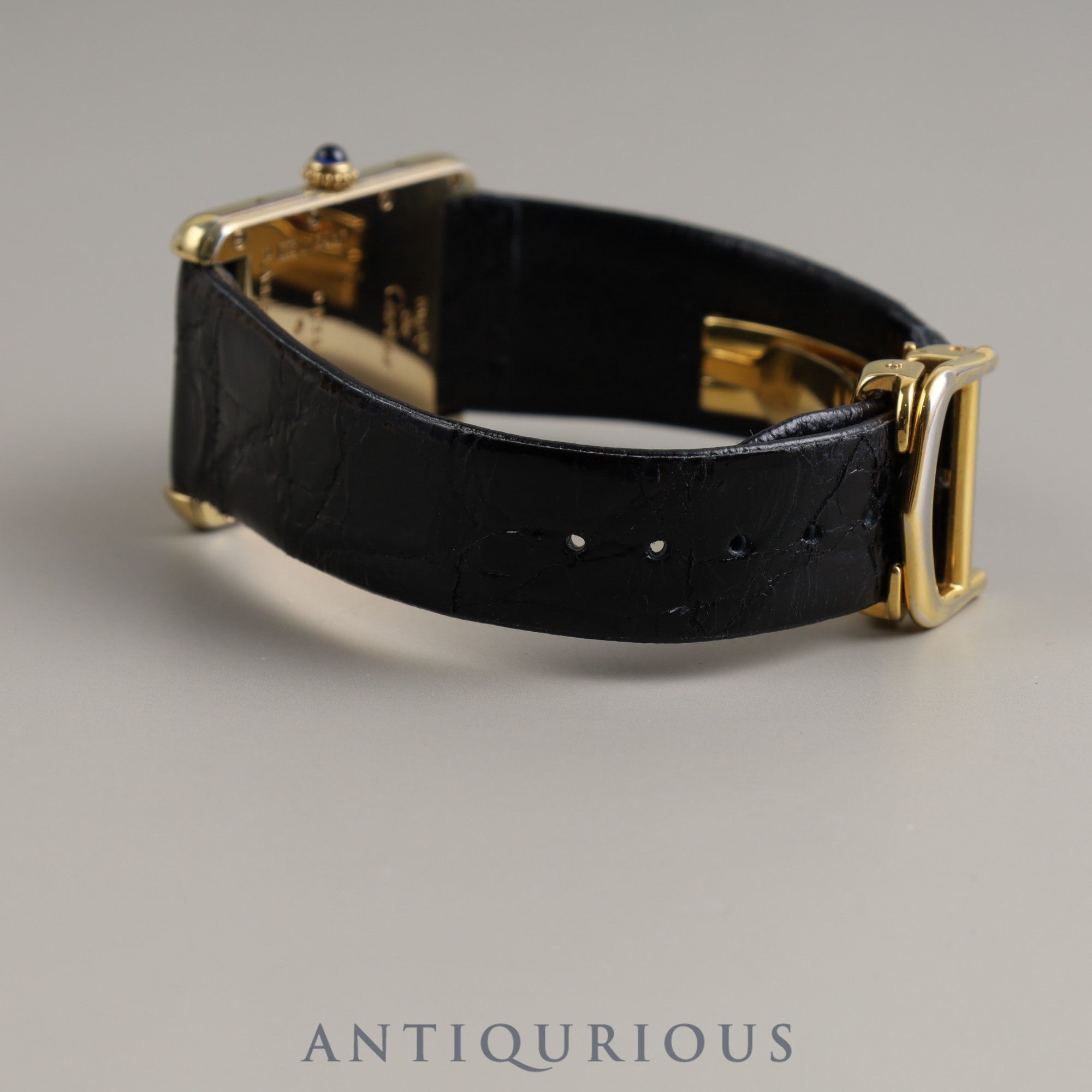 Cartier Must Tank GM (XL) Date QZ W1013754 / 2413 Cal.687 SV925 Leather Genuine Buckle (GP) White Flying Roman CC Dial