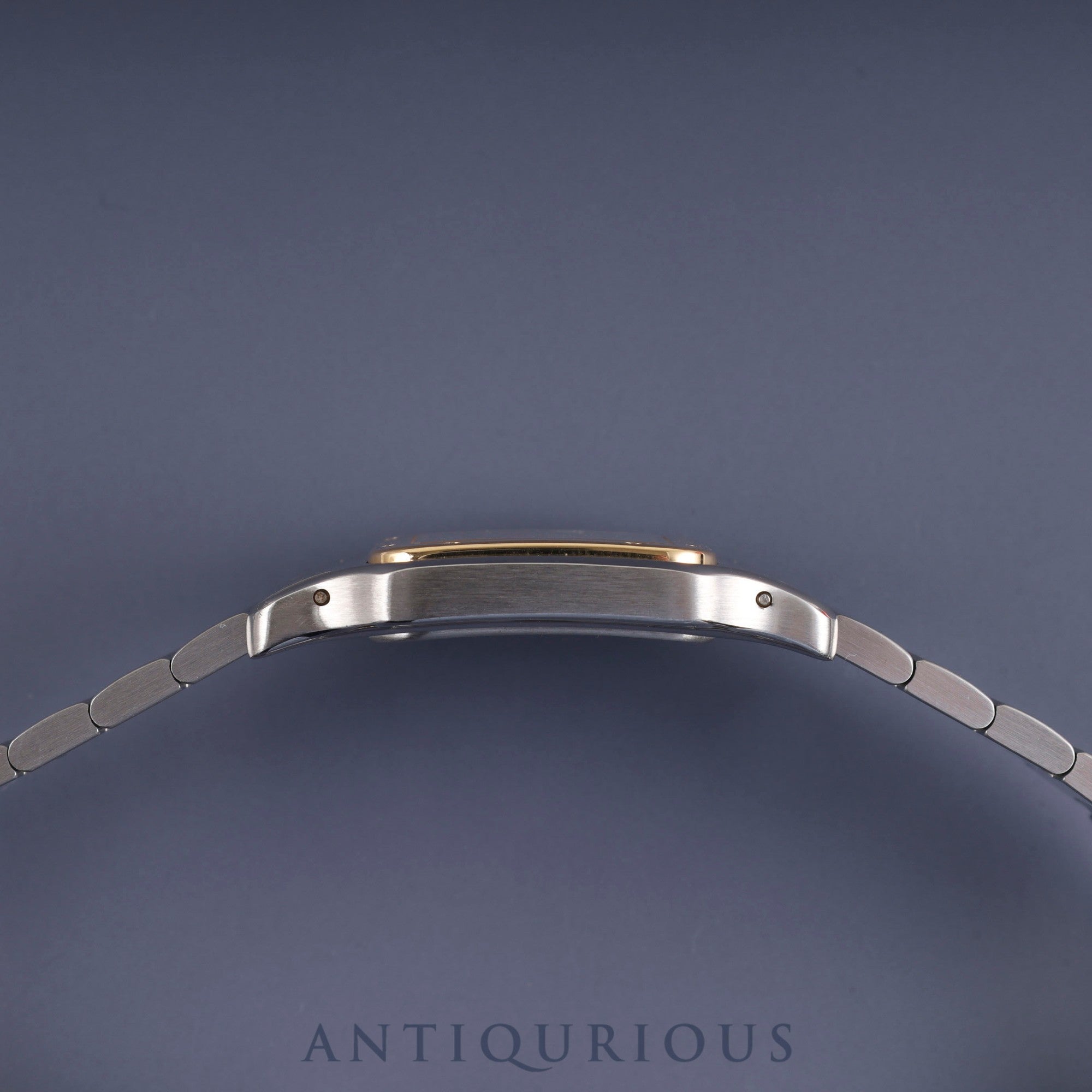 Cartier Santos Galbee LM W20030C4 / 187901 Quartz Caliber 687 Stainless Steel/Yellow Gold with Gray Roman Dial, Overhauled