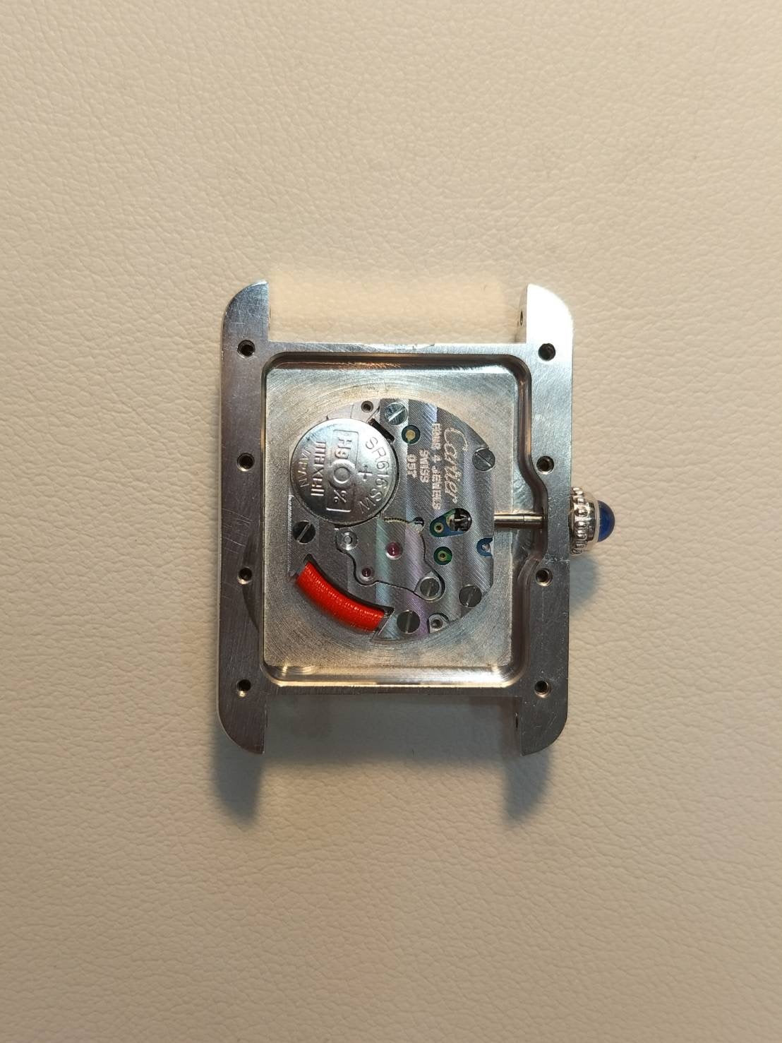 カルティエ マストタンク MM 2416 クォーツ Cal.057 SV925 革 純正Dバックル(SS)シルバーローマン文字盤(2000年クリスマス限定) オーバーホール済み