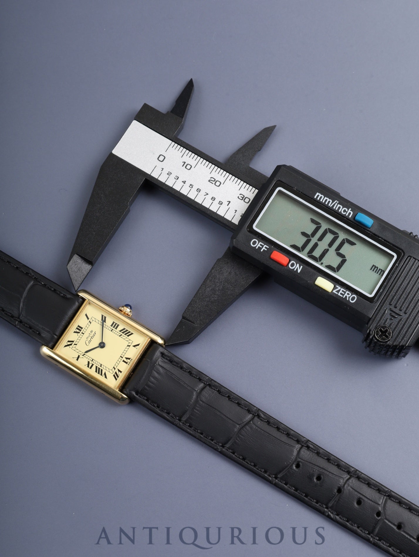 カルティエ マストタンク LM W1002753 / 590005 クォーツ Cal.90 SV925 革 純正尾錠(GP)アイボリーローマン文字盤(SWISS表記) オーバーホール済み