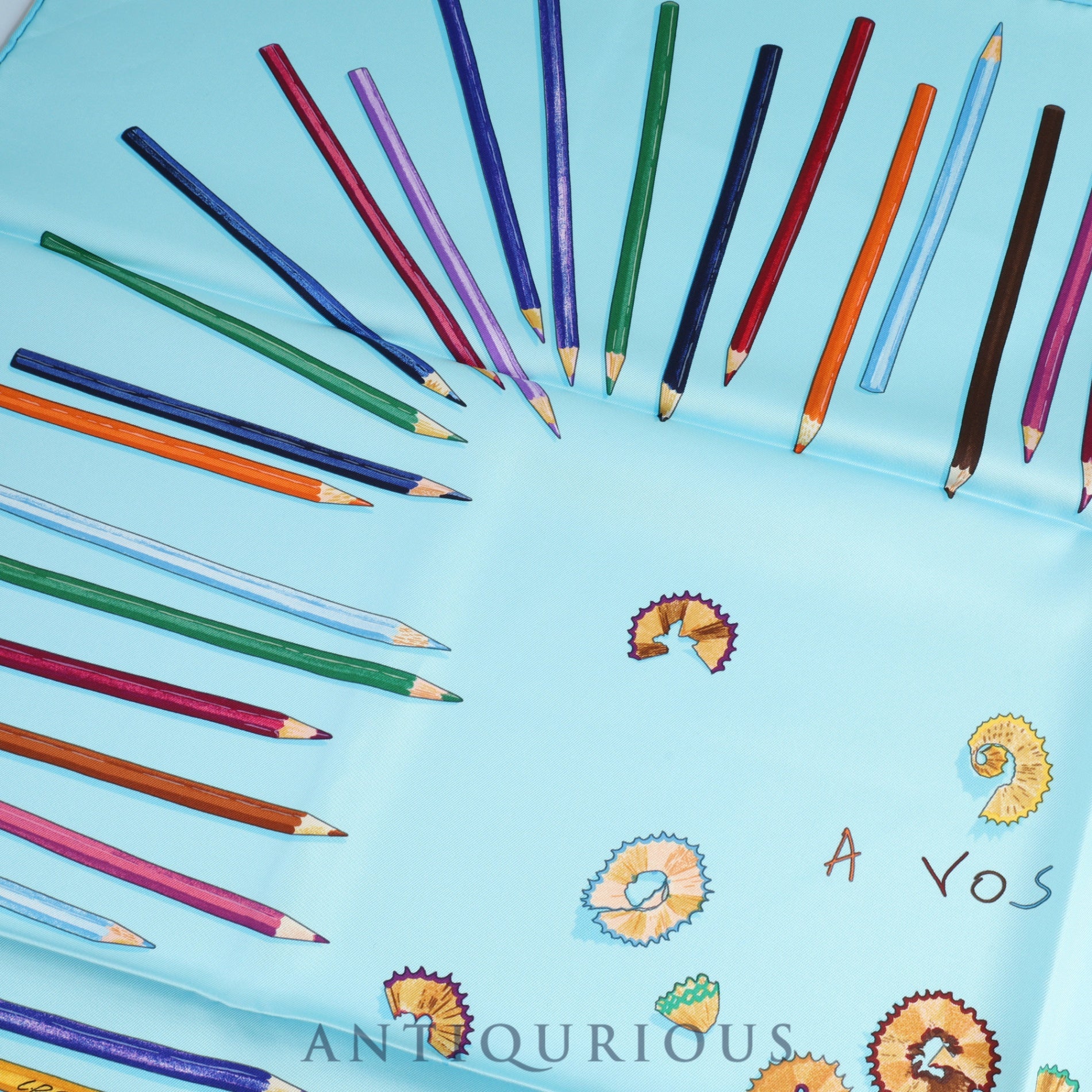 Hermes scarf Carre 90 A VOS CRAYONS Get out your colored pencils SILK 100%
