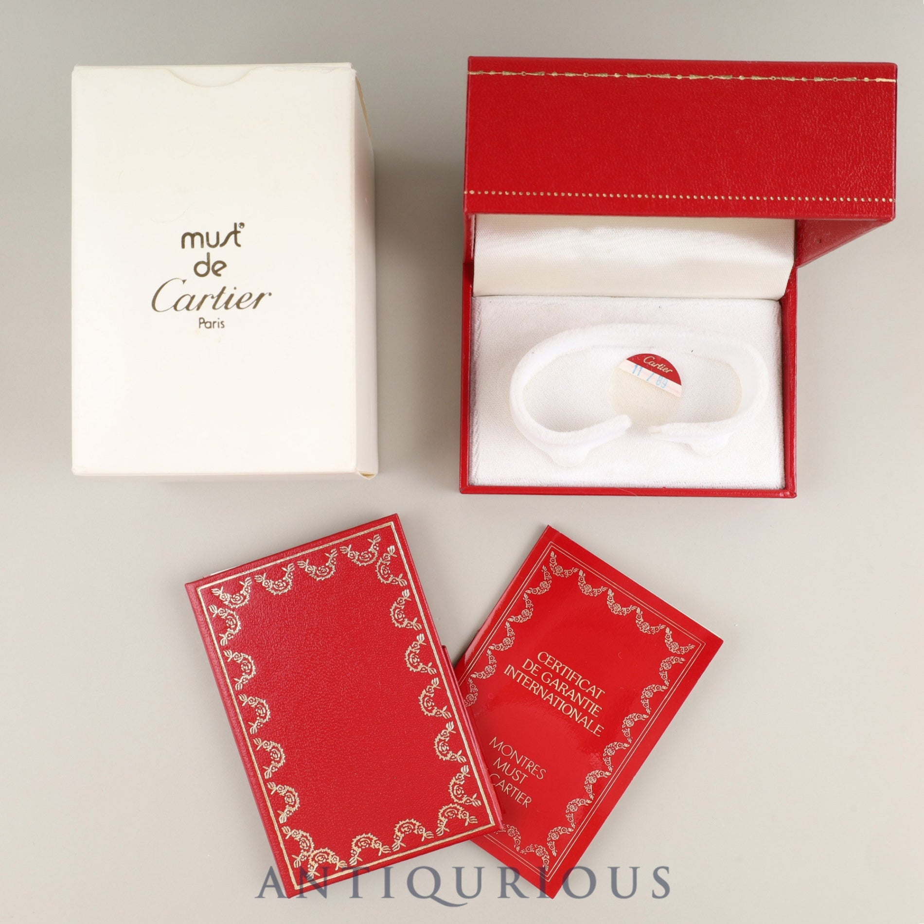 Cartier Must Vendôme VLC SM 590004 Quartz Caliber 90 SV925 Leather Strap with Genuine GP Buckle Ivory Roman Dial Box Booklet Warranty (1990) Overhauled