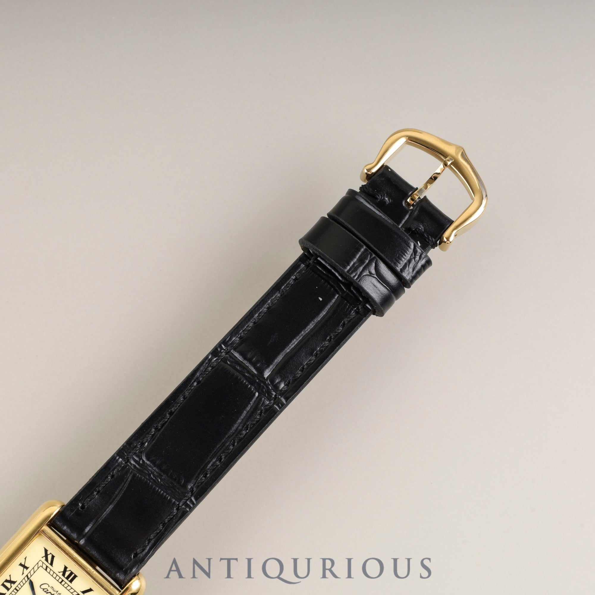 カルティエ マストタンク SM 5057001 クォーツ Cal.057 SV925 革 純正尾錠(GP) アイボリーローマン文字盤 オーバーホール済み