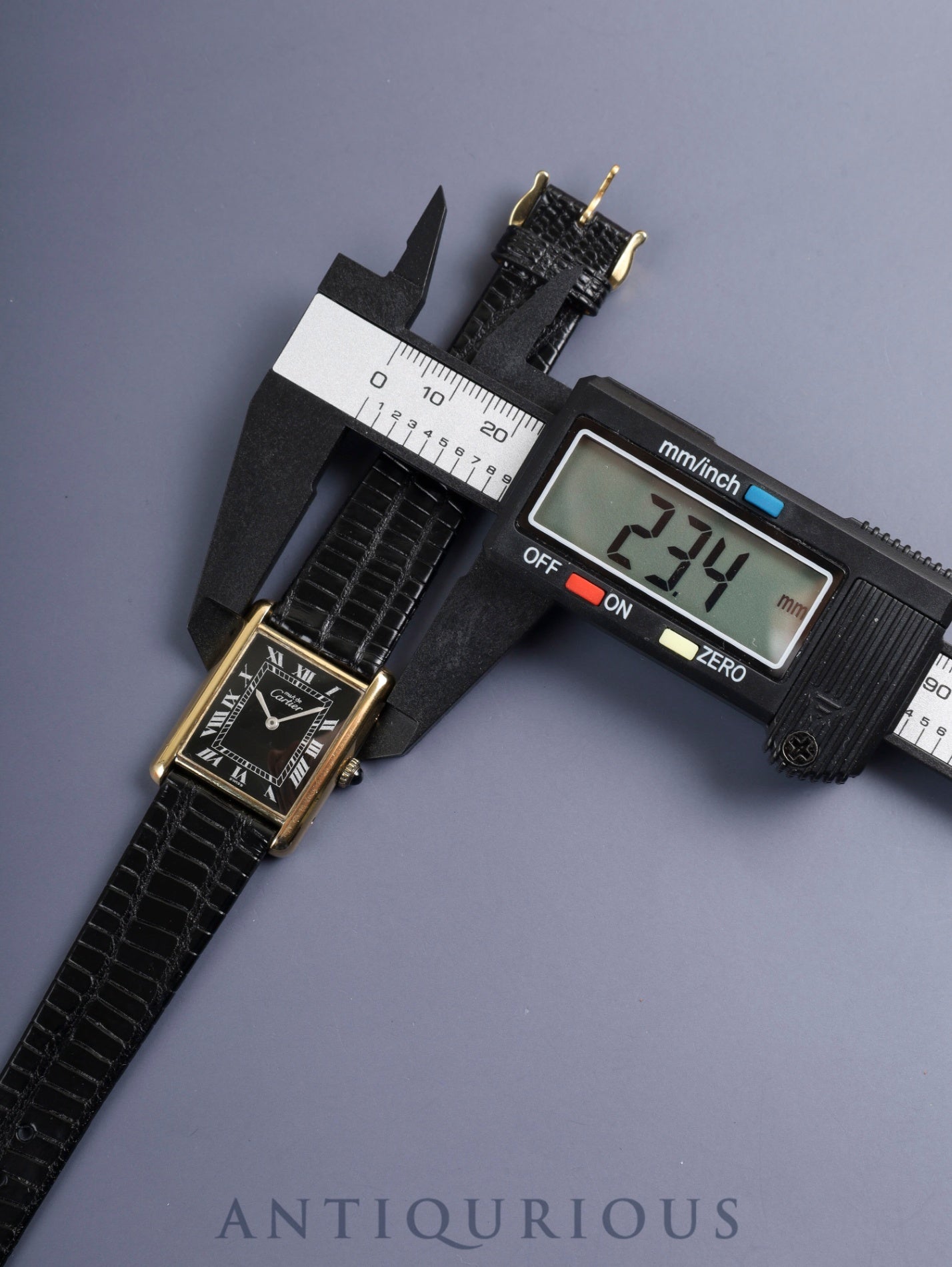 カルティエ マストタンク LM 手巻き Cal.ETA2512 SV925 革 純正尾錠(GP)ブラックローマン文字盤(SWISS表記) オーバーホール済み