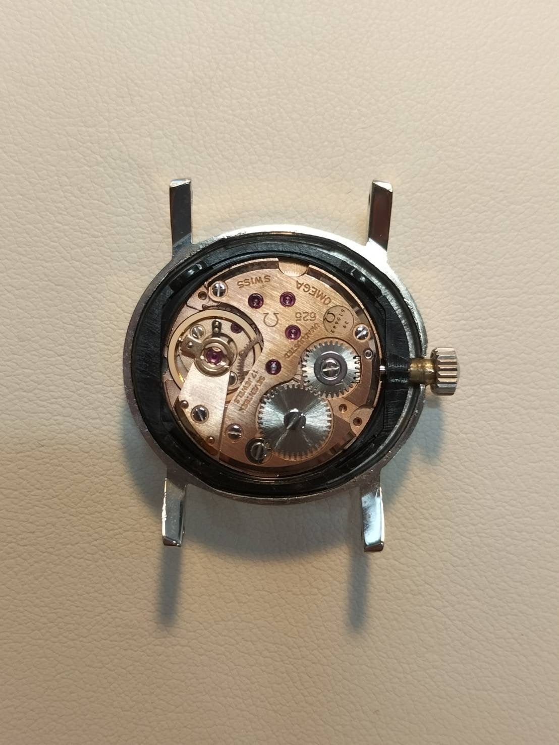 オメガ ジュネーブ 手巻き Cal.625 SS 革 純正尾錠(SS)シルバーローマン文字盤 純正替えベルト オーバーホール済み