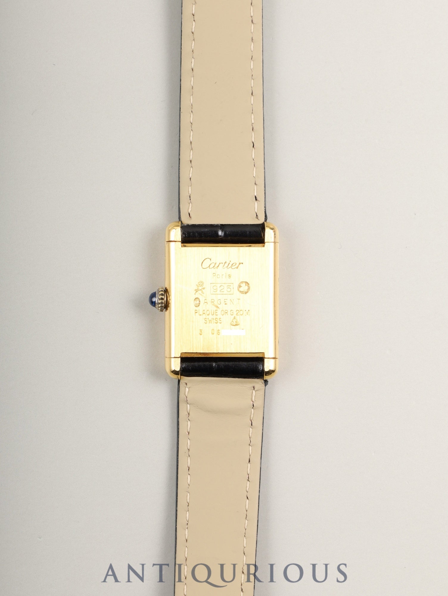 カルティエ マストタンク SM 手巻き Cal.78-1/ETA2512 SV925 純正尾錠(GP) アイボリーローマン文字盤(SWISS表記)オーバーホール済み
