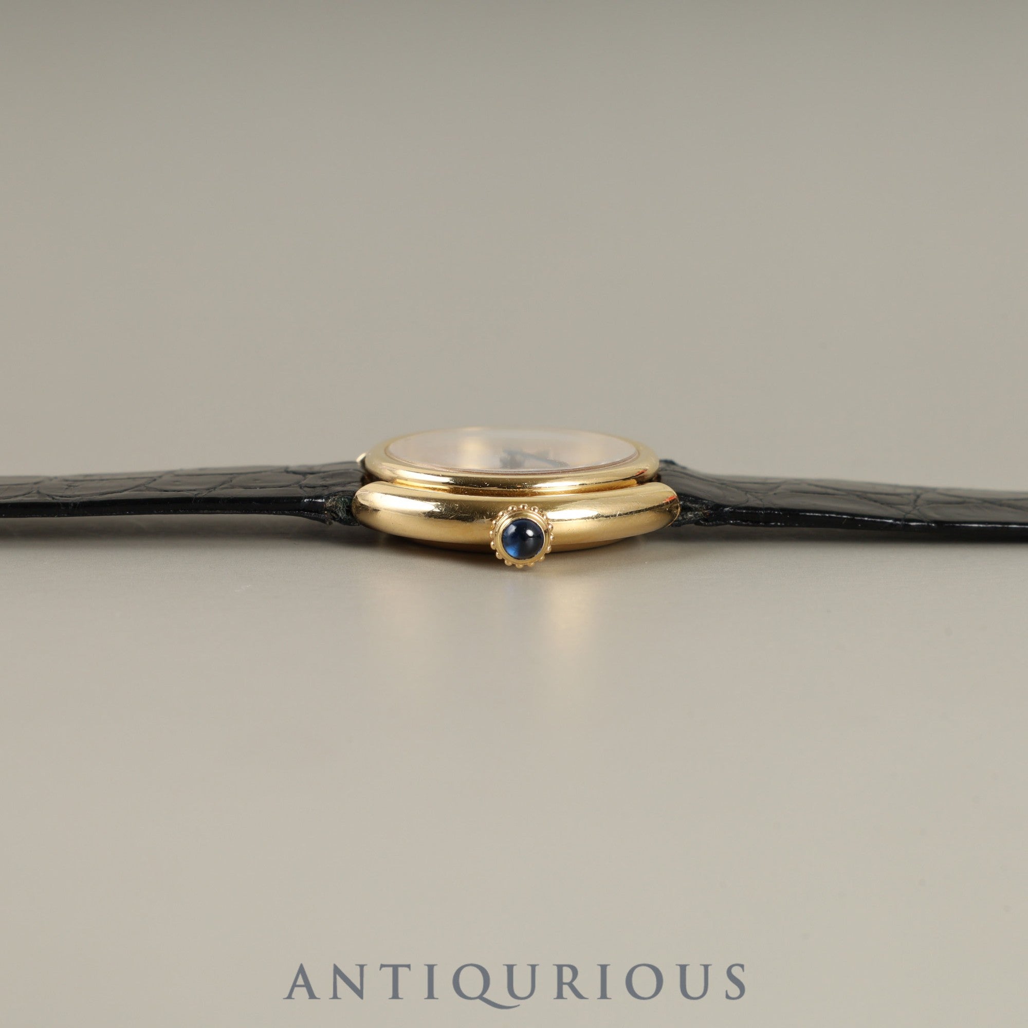 Cartier Vendôme Ellipse SM Manual Winding 750 Leather Strap with Genuine Buckle (750) White Roman Dial (PARIS Inscription) Warranty Card Overhauled