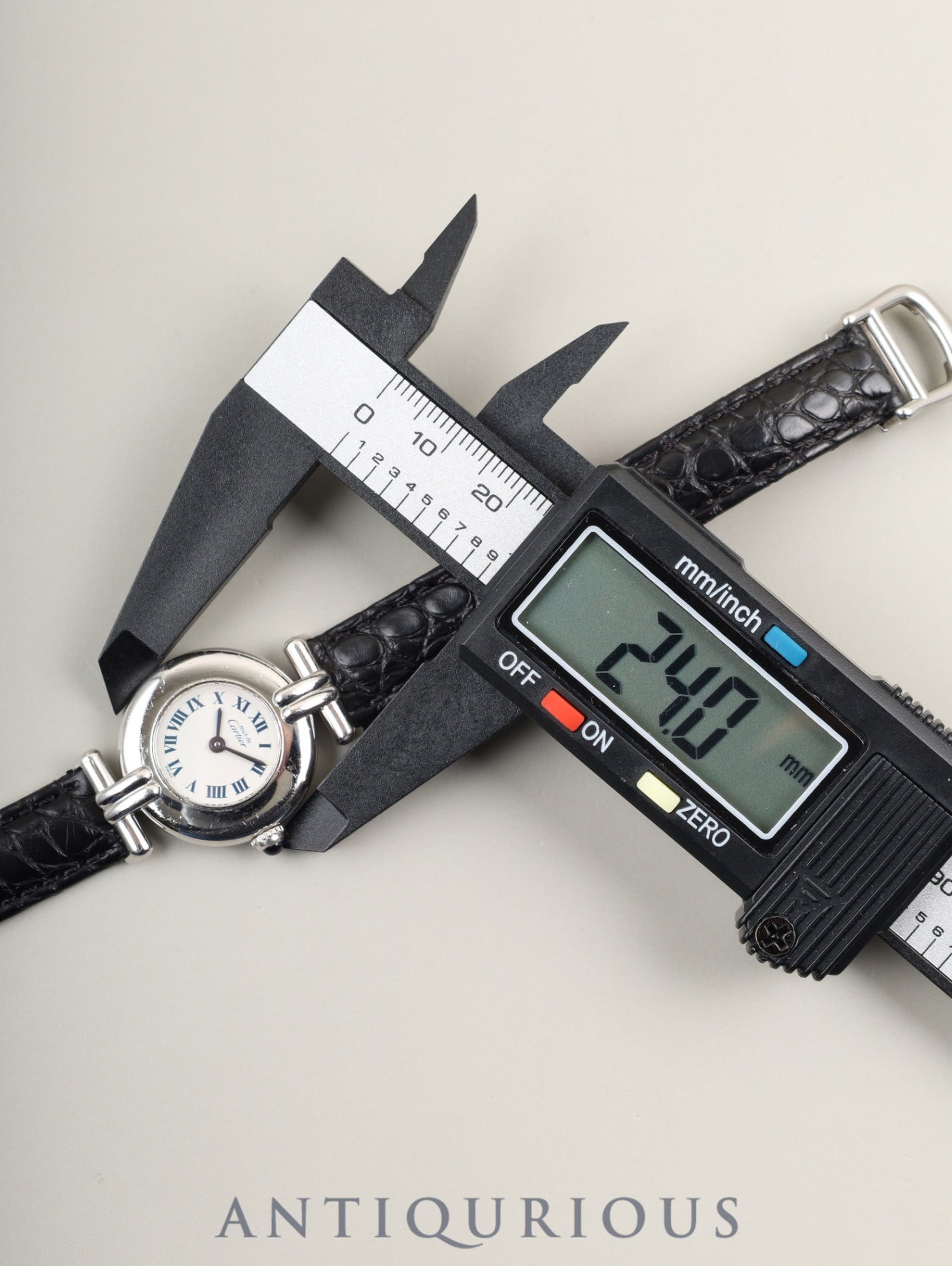 カルティエ マストコリゼ 1903 クォーツ Cal.690 SV925 革 純正Dバックル(SS) ホワイトローマン文字盤 オーバーホール済み