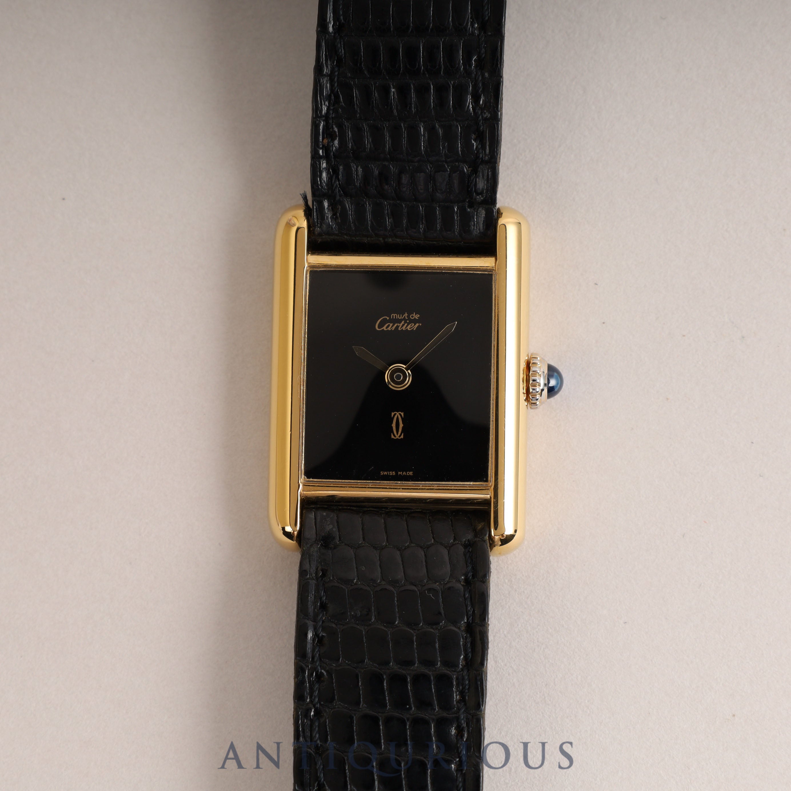 Cartier Must Tank SM Manual Winding Onyx Dial