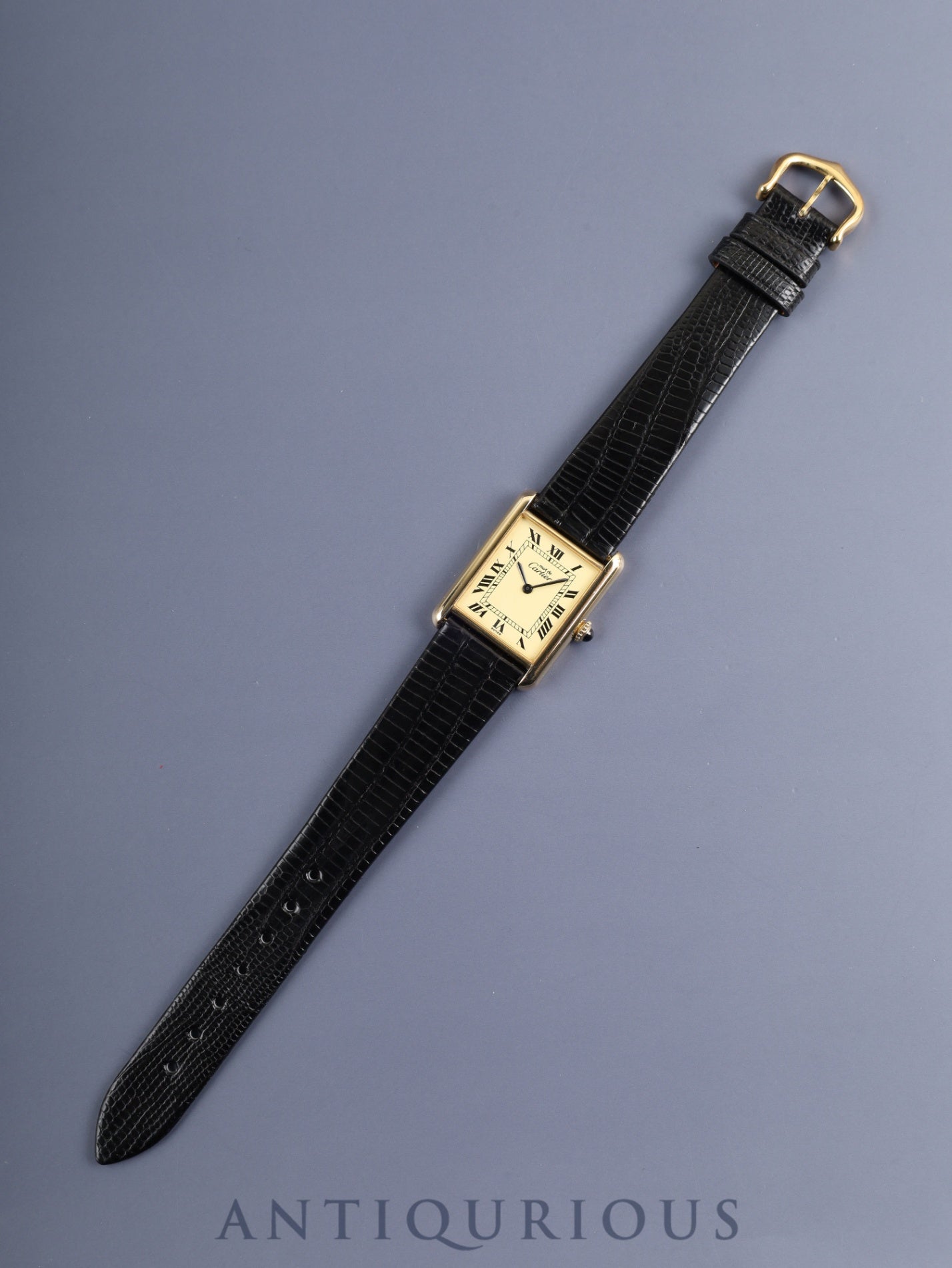 カルティエ マストタンク LM 手巻き Cal.78-1 SV925 革 純正ピンバックル(GP)アイボリーローマン文字盤(SWISS表記) 箱 冊子 国際永久保証書(1982年 / 個人名記載) オーバホール済み