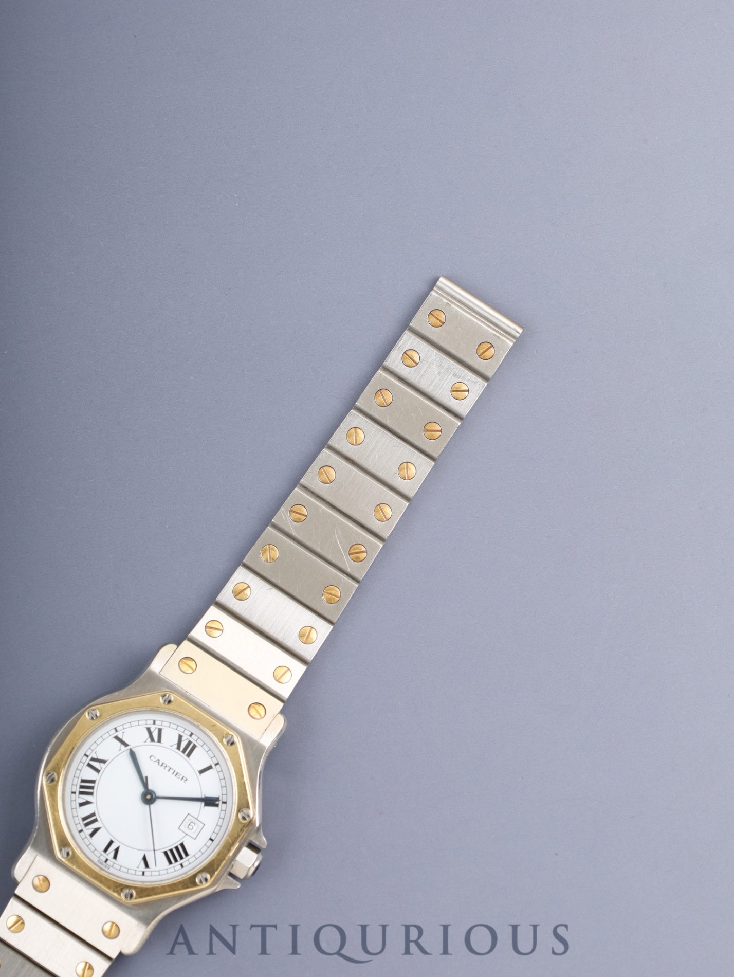 カルティエ サントス オクタゴン LM 2966 自動巻き Cal.ETA2671 SS/YG SS/YG ホワイトローマン文字盤(SWISS表記) 箱 冊子 保証書(1986年)タグ オーバーホール済み
