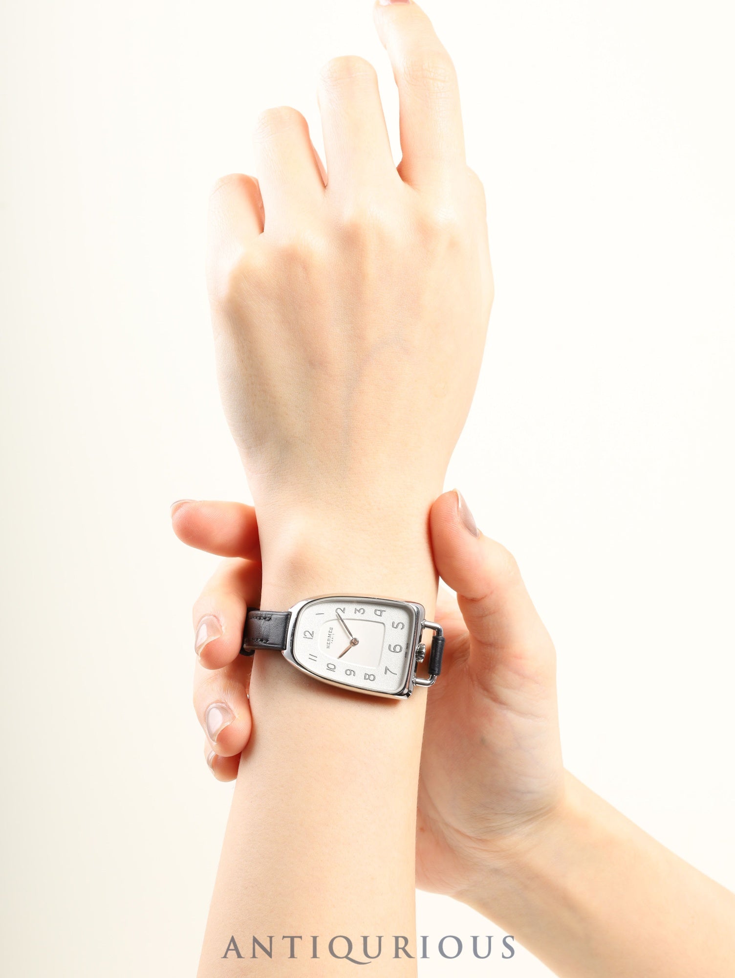 エルメス ギャロップ GA1.210 クォーツ SS 純正革ベルト(C刻印:2018年) 純正尾錠(SS)シルバー文字盤 オーバーホール済み