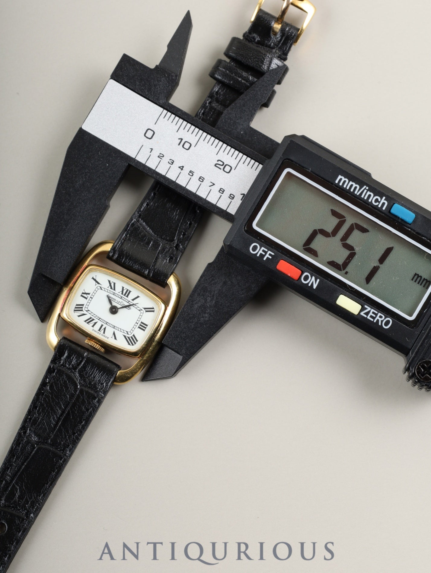 Jaeger-LeCoultre Driver's Watch Etrier 6147.21 Manual Winding Caliber 750 Leather Strap with Genuine GP Buckle White Roman Dial Overhauled