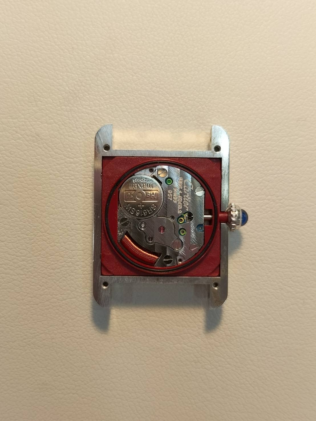 Cartier Must Tank SM 6057002 Quartz Cal.057 SV925 Leather Genuine Buckle (SS) White Roman Dial Box Overhauled