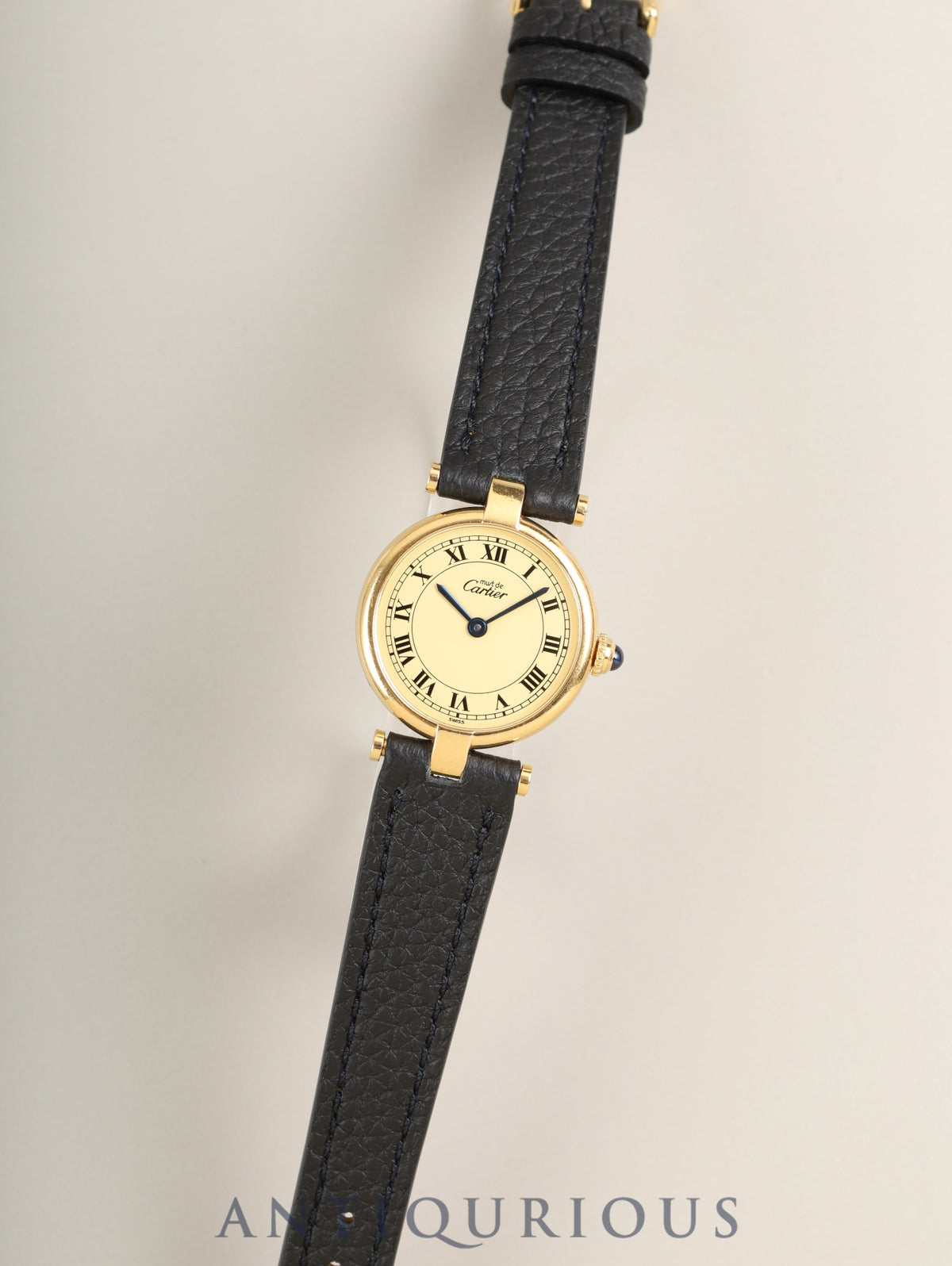 Cartier Must Vendôme VLC SM W1002254 / 1851 Quartz Caliber 690 SV925 Leather Genuine Pin Buckle (GP) Ivory Roman Dial Box Booklet Warranty Card Overhauled
