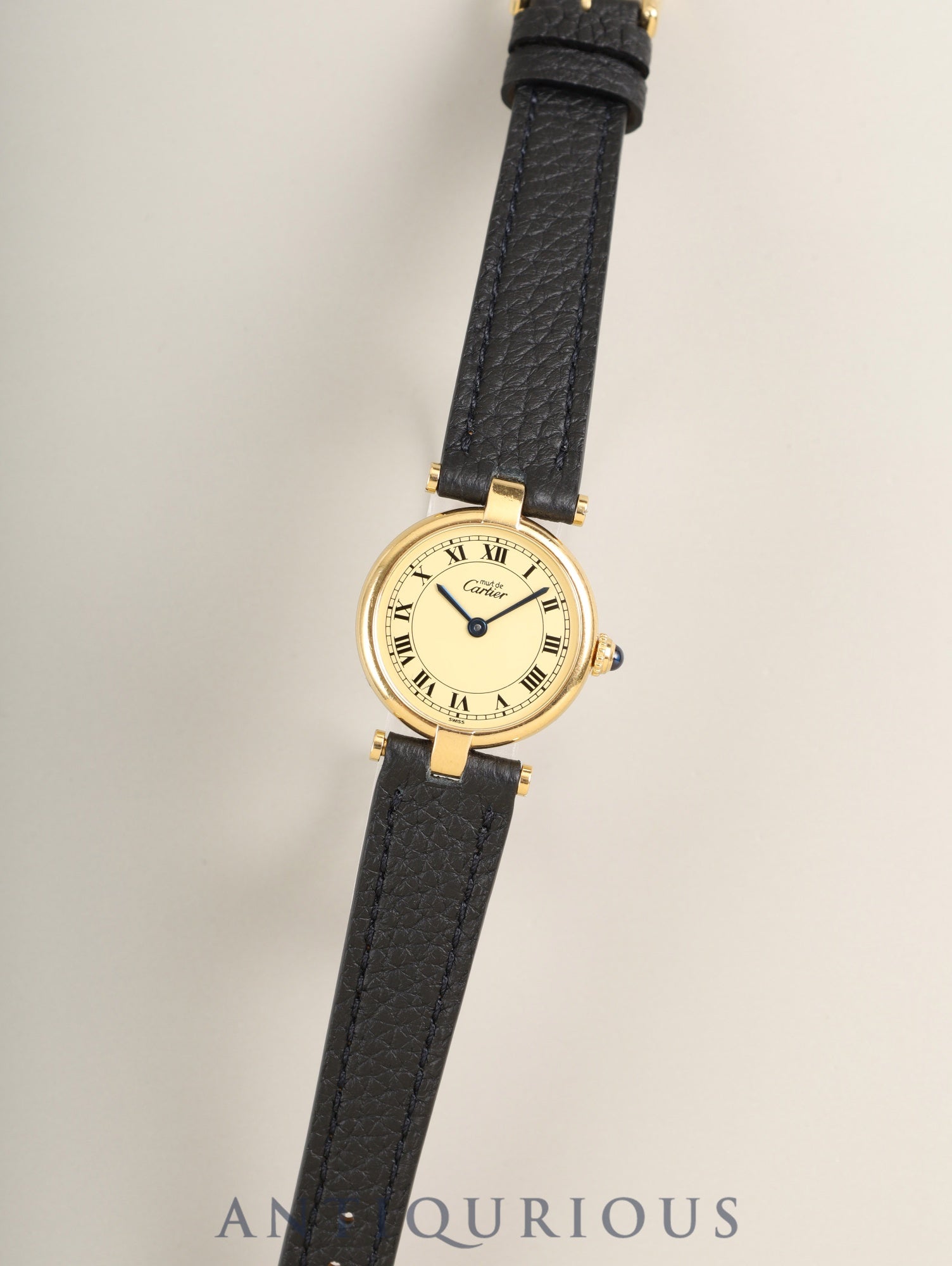 Cartier Must Vendôme VLC SM W1002254 / 1851 Quartz Caliber 690 SV925 Leather Strap with Genuine GP Buckle Ivory Roman Dial Box Booklet Warranty Card Overhauled