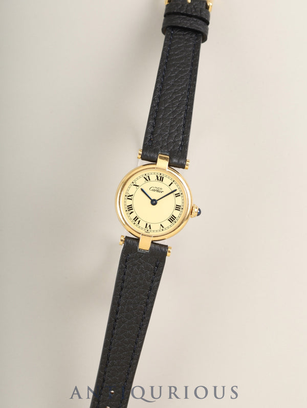 Cartier Must Vendôme VLC SM W1002254 / 1851 Quartz Caliber 690 SV925 Leather Strap with Genuine GP Buckle Ivory Roman Dial Box Booklet Warranty Card Overhauled