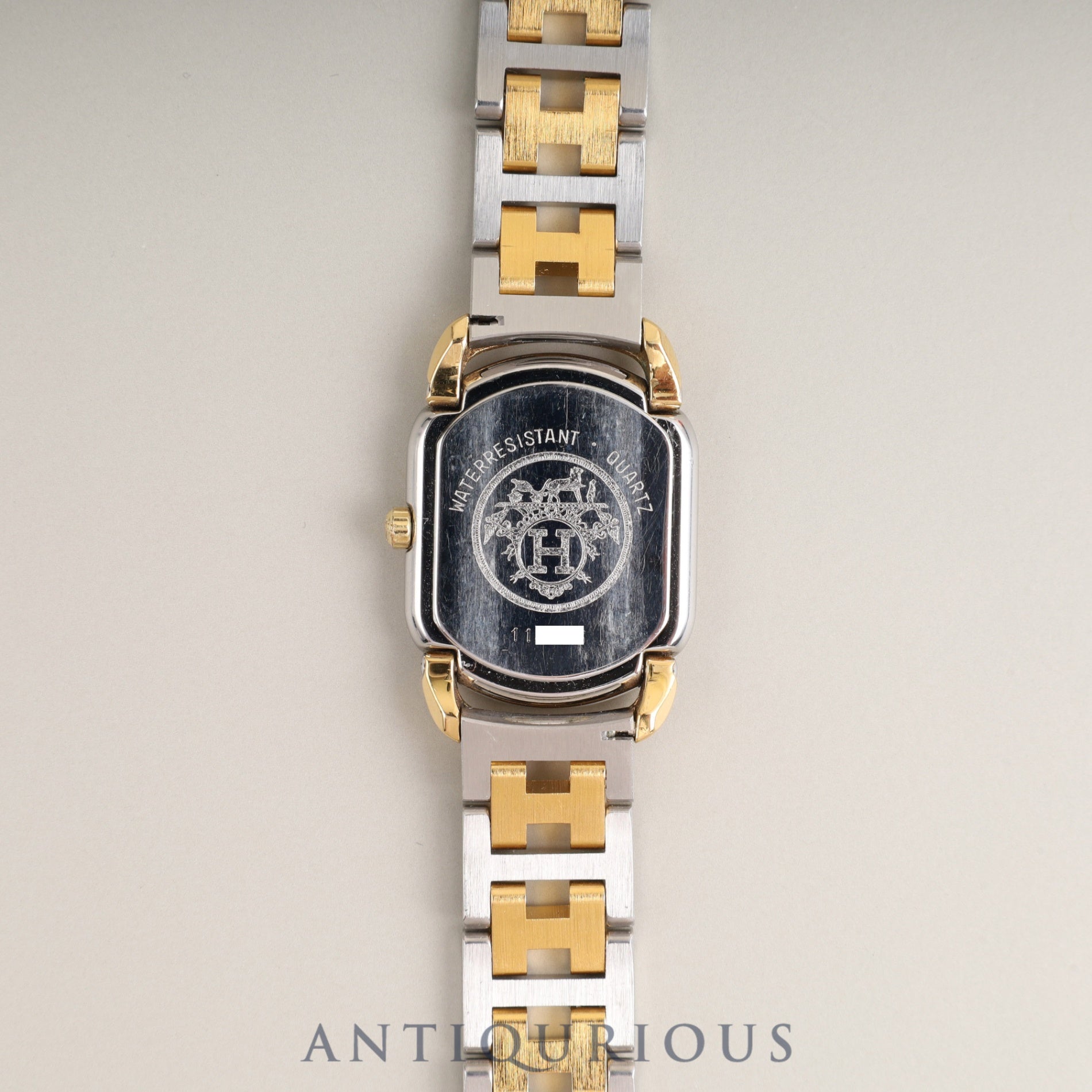 Hermes Rally 77.03 Quartz Cal.976.001 SS/GP SS/GP Ivory Dial Box Booklet Overhauled