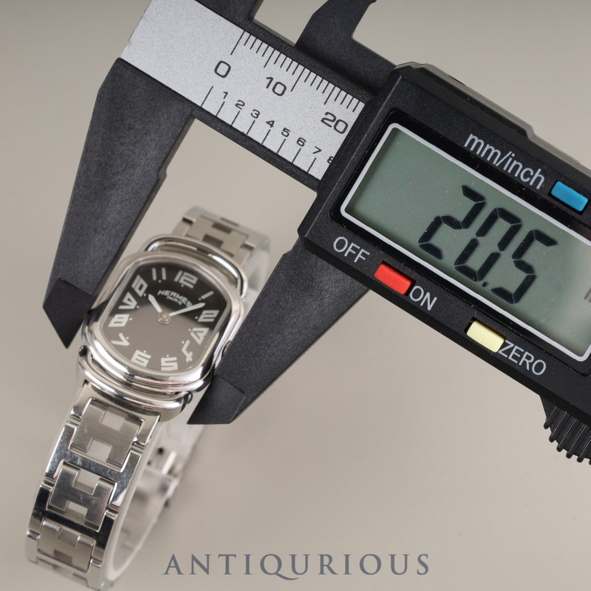 Hermes Rally RA1.210 Quartz Cal.976.001 SS SS Gray Dial Overhauled
