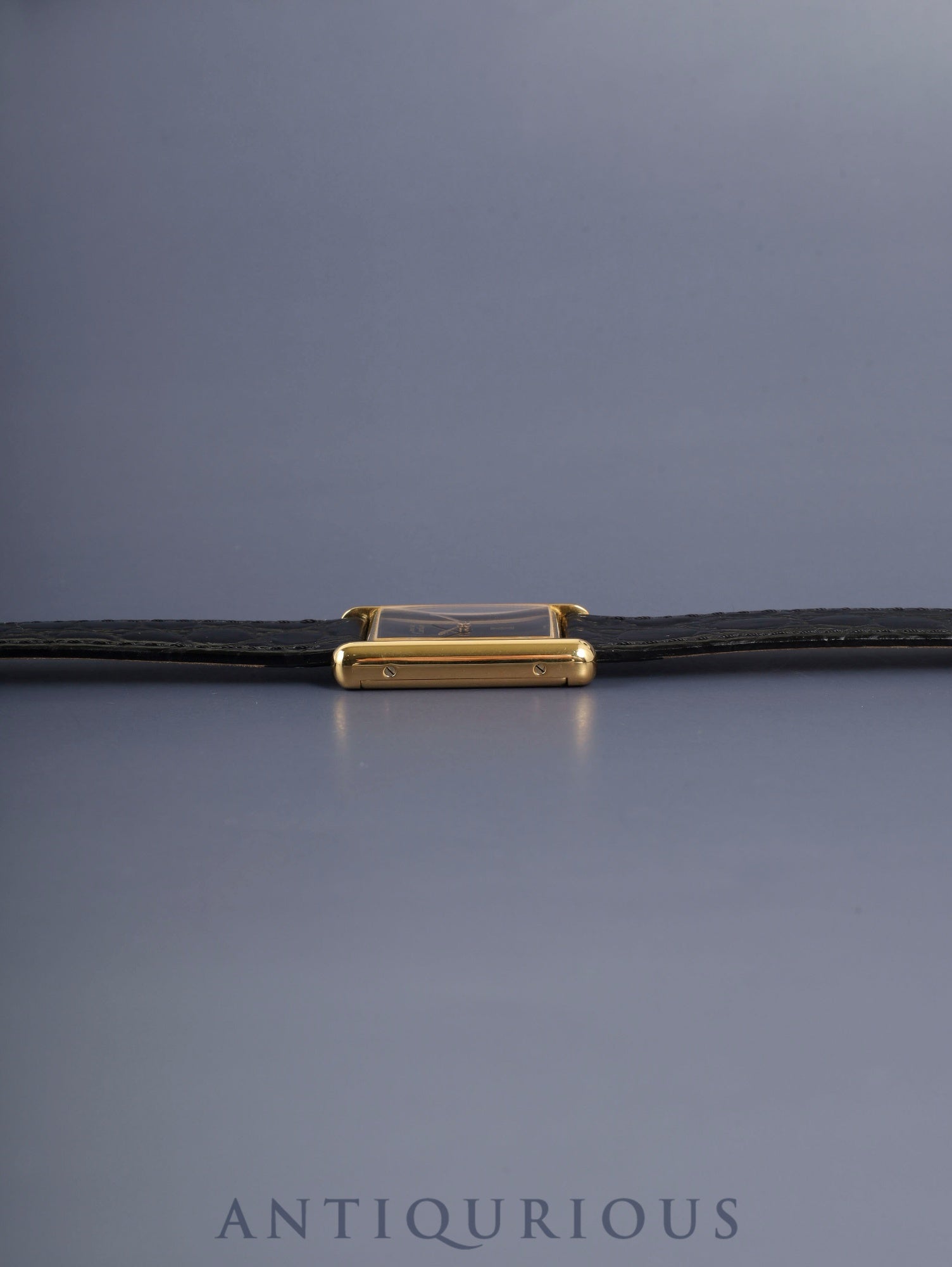 カルティエ マストタンク LM 6 手巻き Cal.78-1 SV925 革 純正ピンバックル(GP)オニキス文字盤(SWISS表記)オーバーホール済み 新品仕上げ済み