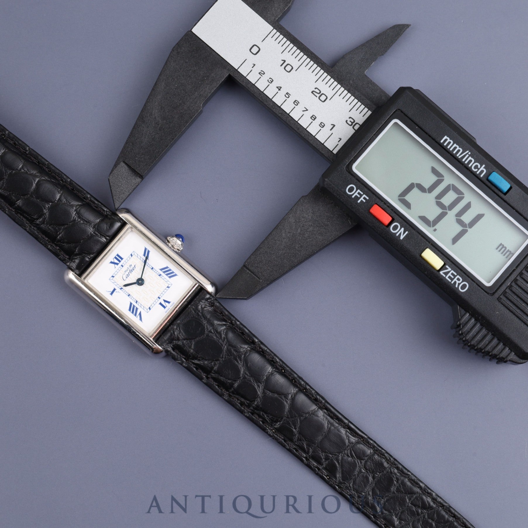 Cartier Must Tank MM W1014054 / 2416 Quartz Cal.057 SV925 Leather Genuine D-buckle Roman dial 1990-2004 Overhauled