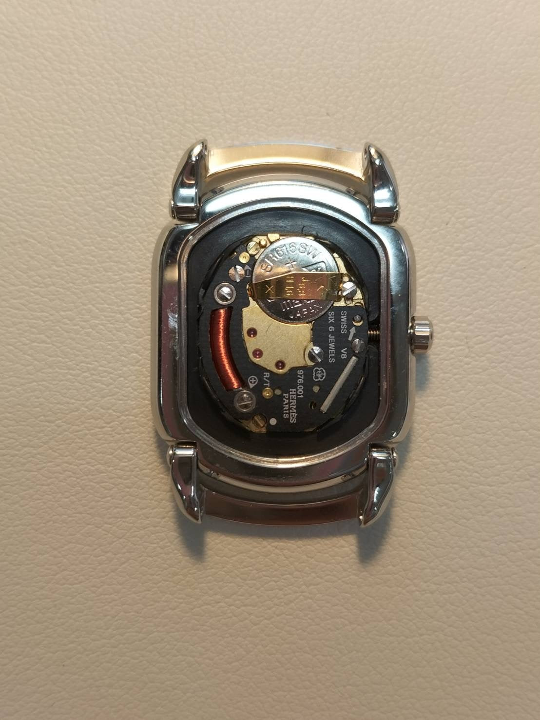 Hermes Rally RA1.220 Quartz Cal.976.001 SS/GP SS/GP White Dial Overhauled