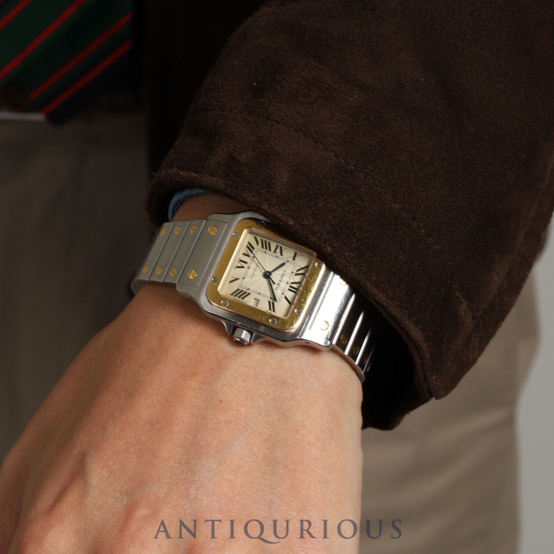 Cartier Santos Galbee LM W20058C4 / 2319 Automatic Cal.- SS / YG Guilloche Dial Overhauled