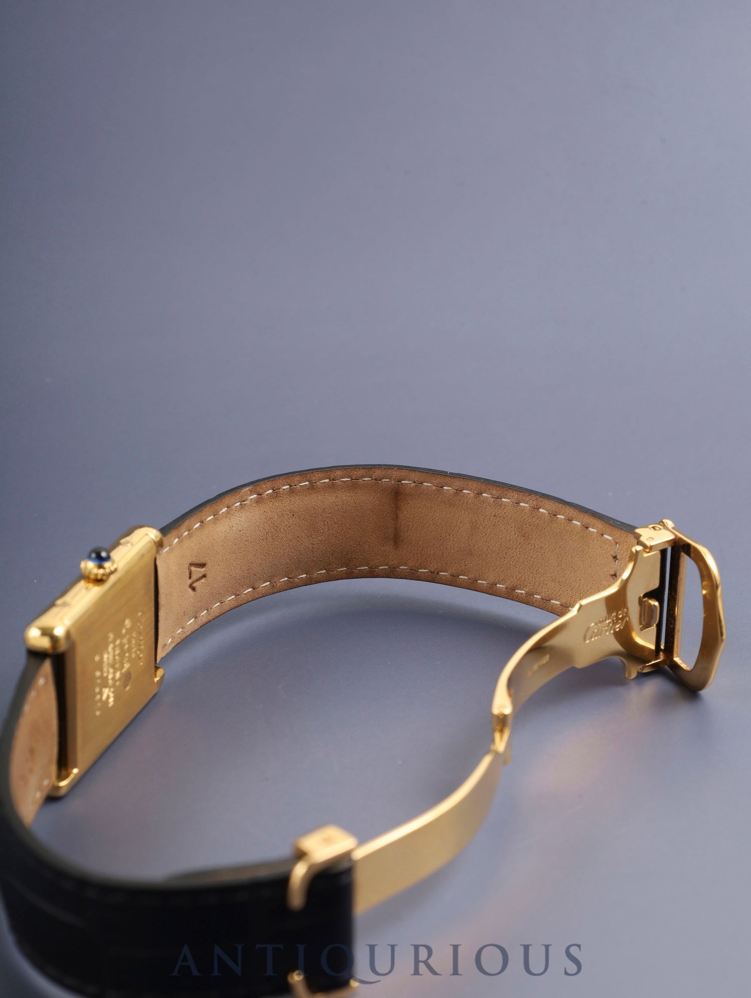 Cartier Must Tank LM Hand-wound Cal.78-1 SV925 Leather Genuine Deployant Buckle (GP) Ivory Roman Dial (SWISS marking) Overhauled and Newly Finished