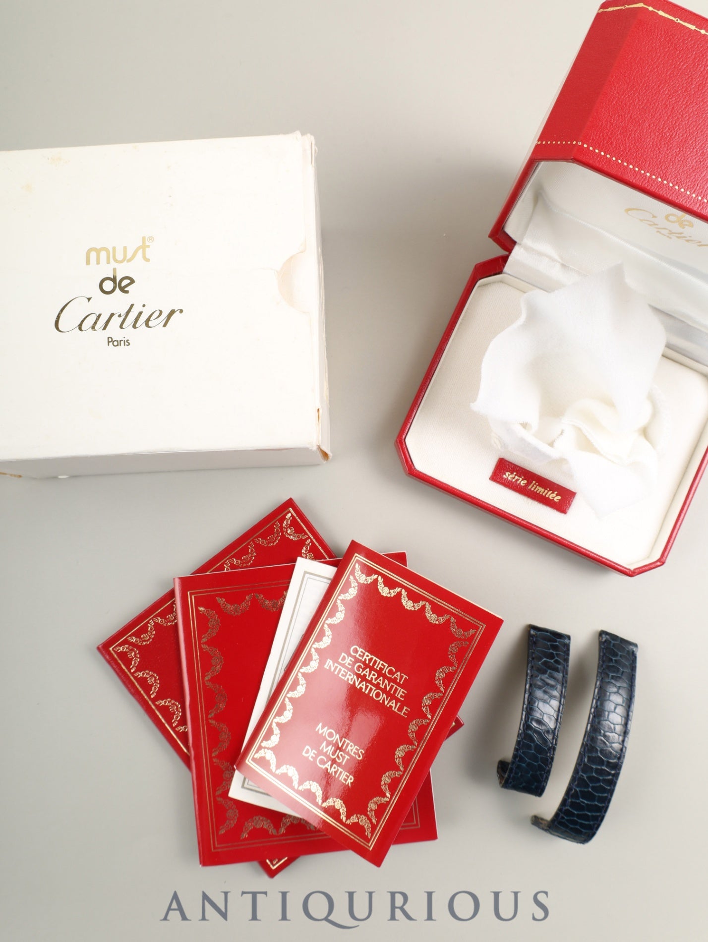 Cartier Must Tank SM 1614 Quartz Cal.057 SV925 Leather Genuine Deployant Buckle (SS) Art Deco Dial (SWISS marking / Limited 1000 pieces worldwide) Box, Manual, Warranty Card (1995), Genuine Leather Strap, Overhauled