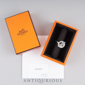 Hermès Croisette Ring, GM SV925, #56, Approx. Size 15.5, Box, Warranty Card (May 2025), 24 Years Engraved