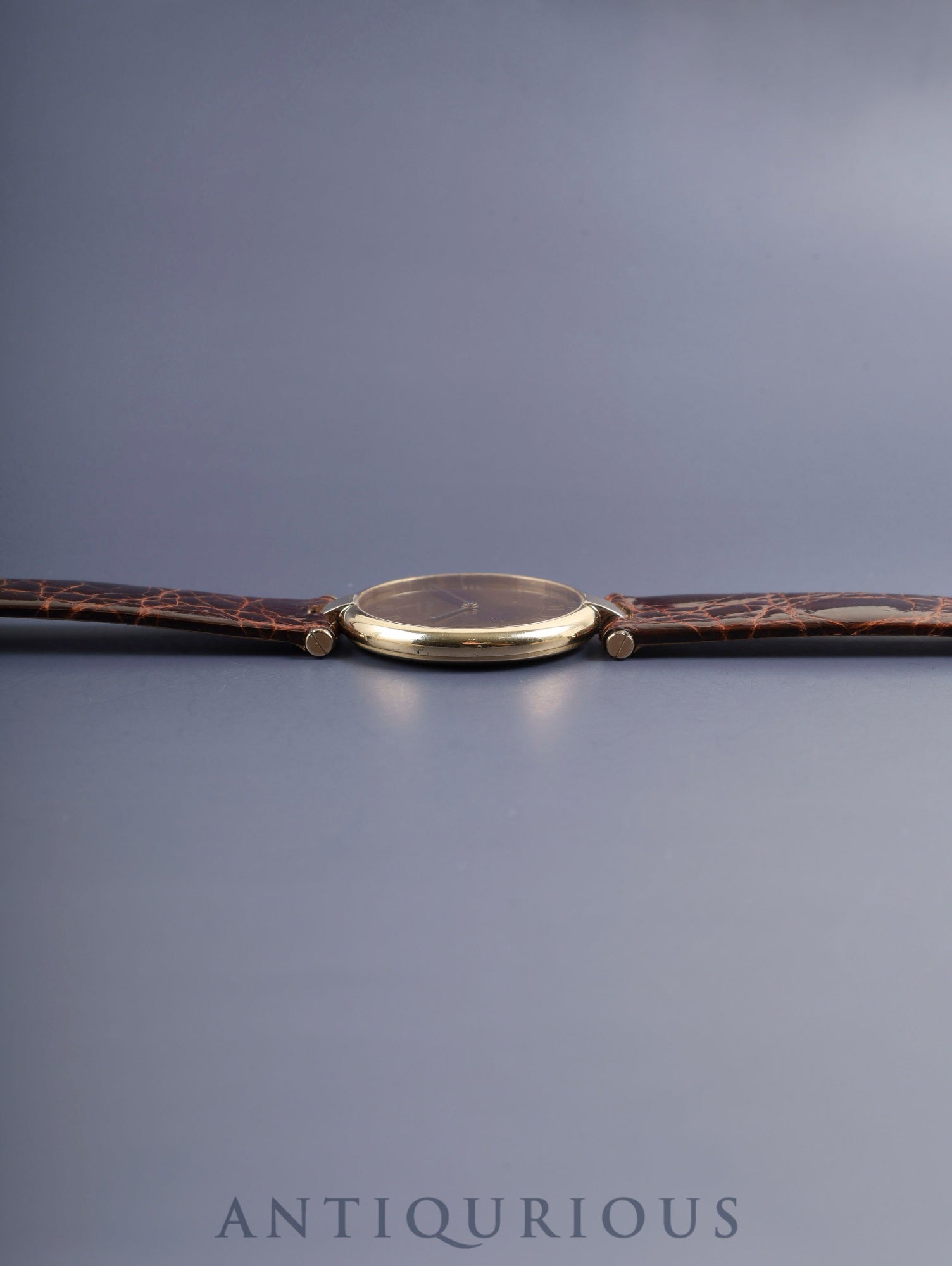 カルティエ マスト ヴァンドーム VLC LM 17 クォーツ SV925 革 純正尾錠(GP)マホガニー文字盤 保証書(1982年) カルティエブティックにてコンプリートサービス済み