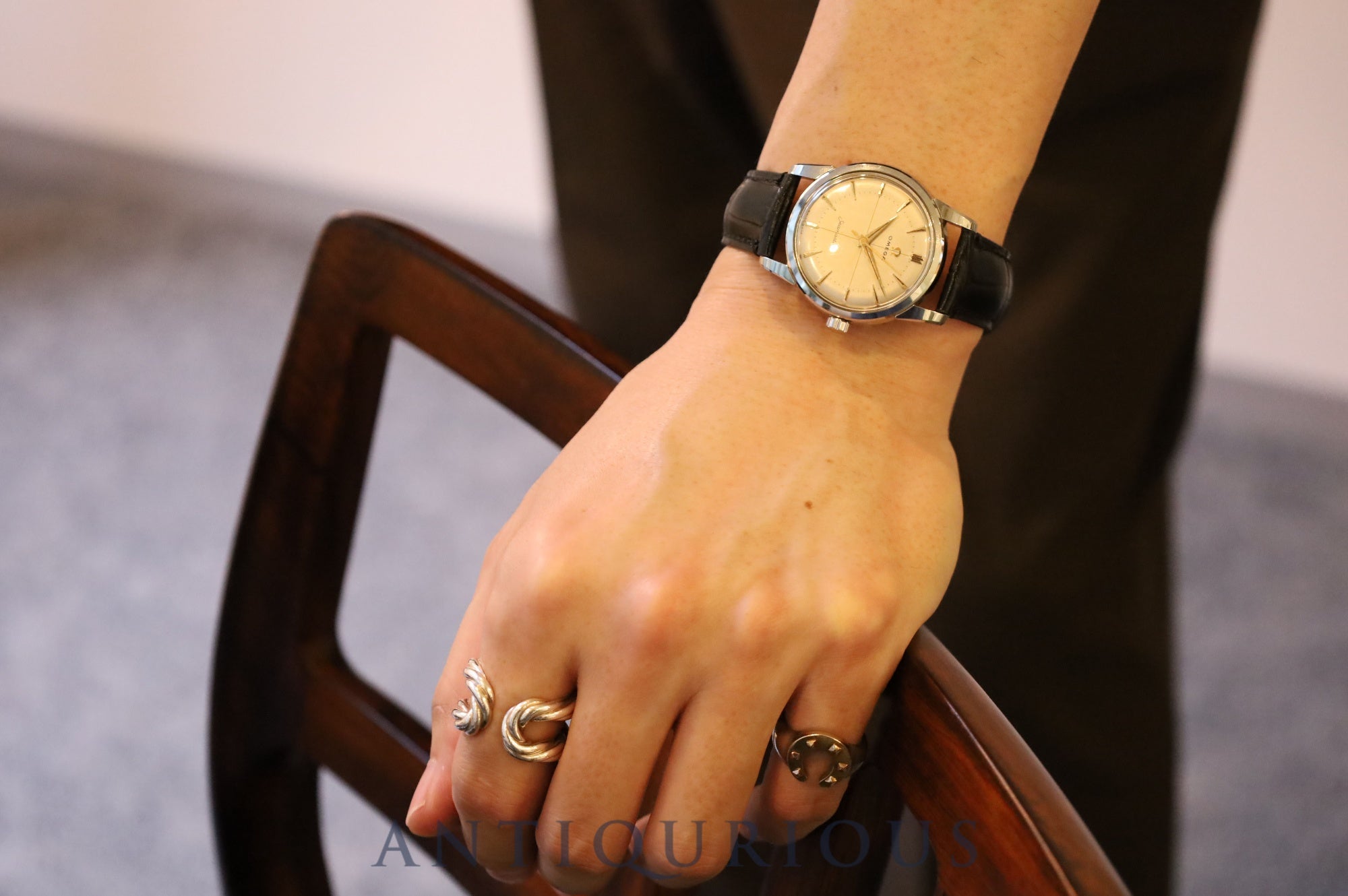 オメガ シーマスター 2759-3 SC 2761手巻き Cal.420 SS 革 純正尾錠(SS) シャンパン文字盤 オーバーホール済み