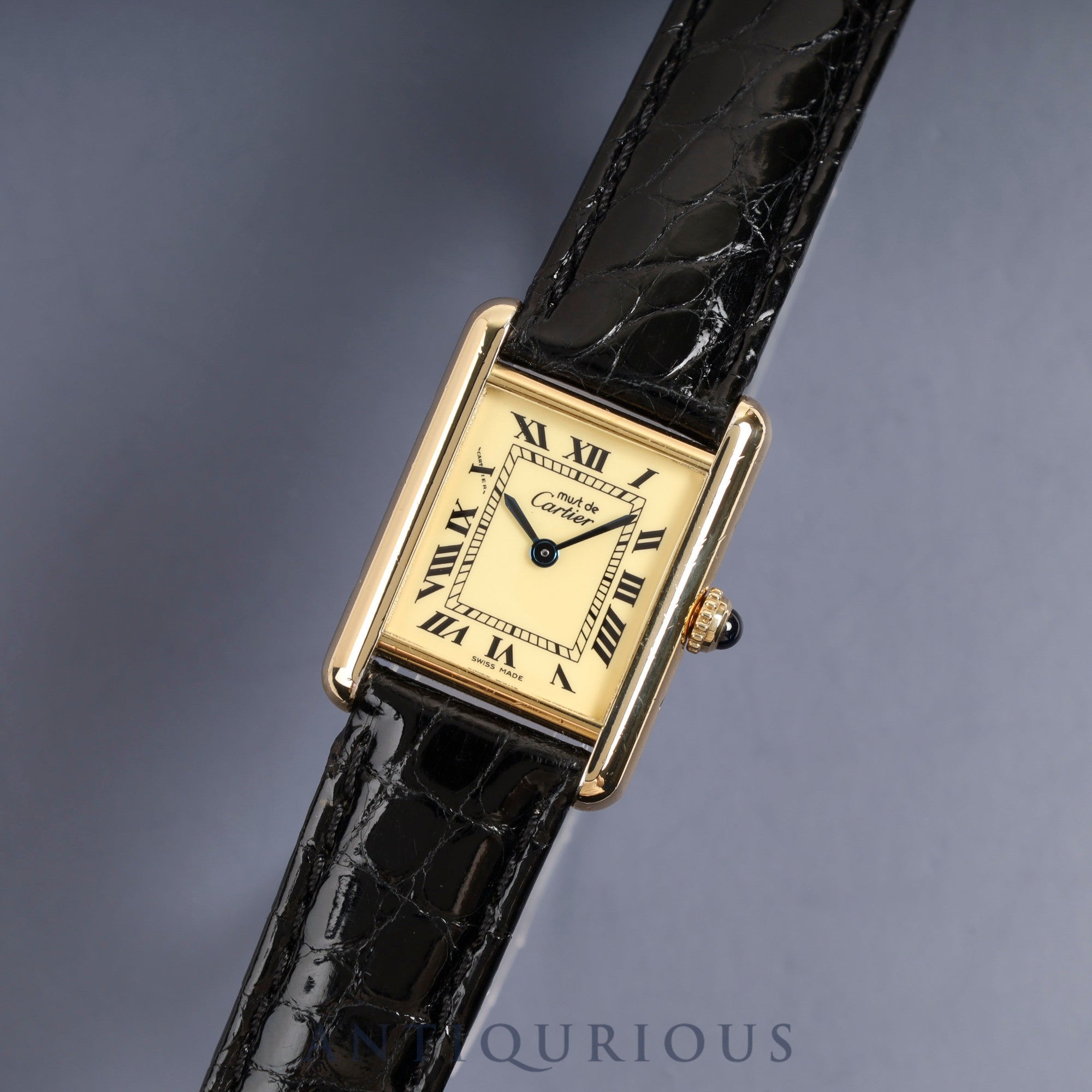 Cartier Must Tank SM QZ Ivory Roman Dial Fully Serviced 東京銀座