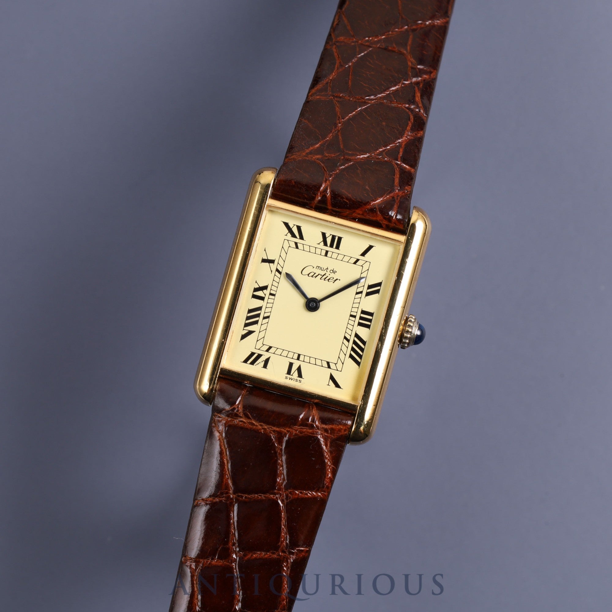 Cartier Must Tank LM Manual winding Cal.78-1 SV925 Leather Genuine buc |  東京銀座のヴィンテージウォッチ専門店 - ANTIQURIOUS