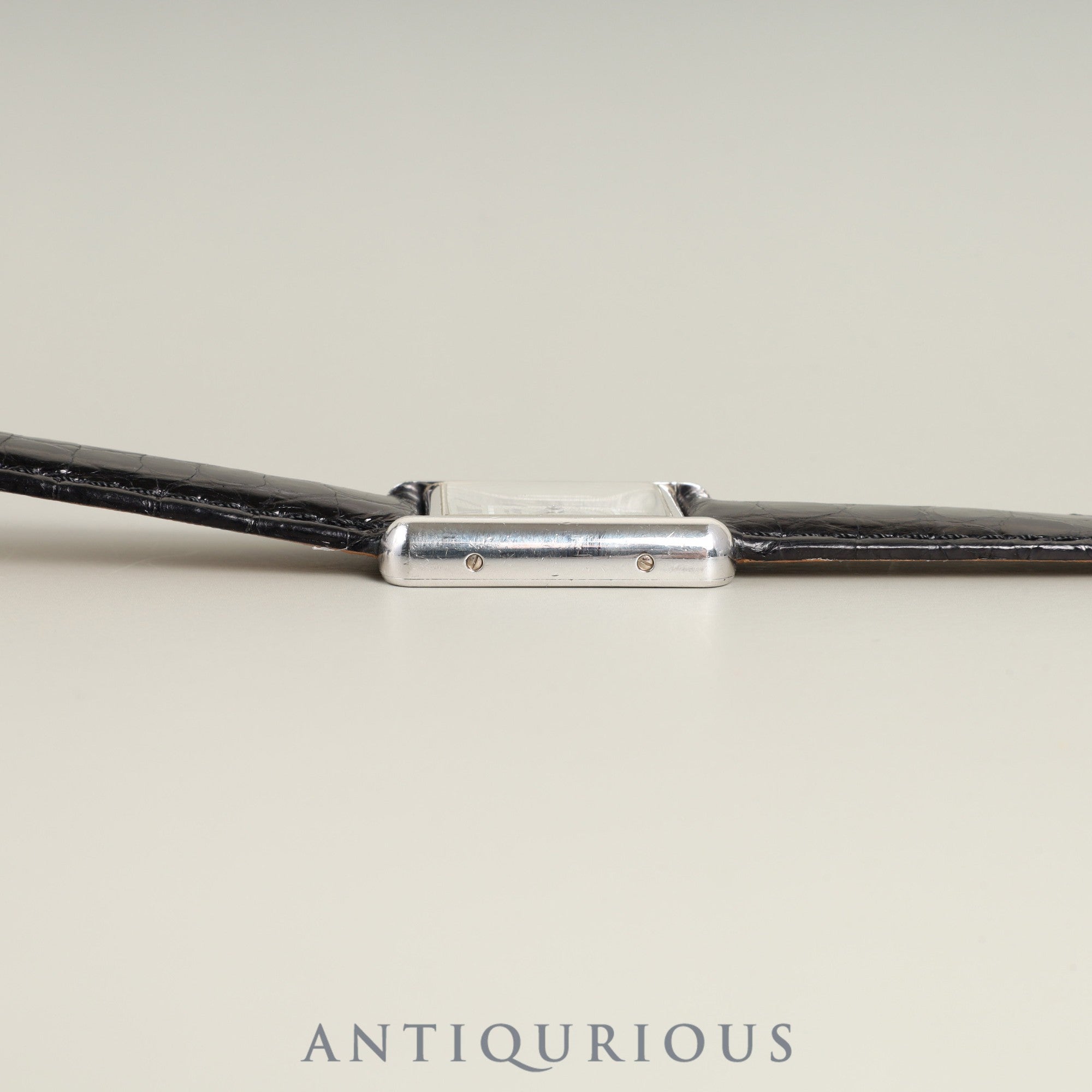 Cartier Must Tank MM 2416 Quartz Cal.057 SV925 Leather Genuine D Buckle (SS) Silver Roman Dial Overhauled