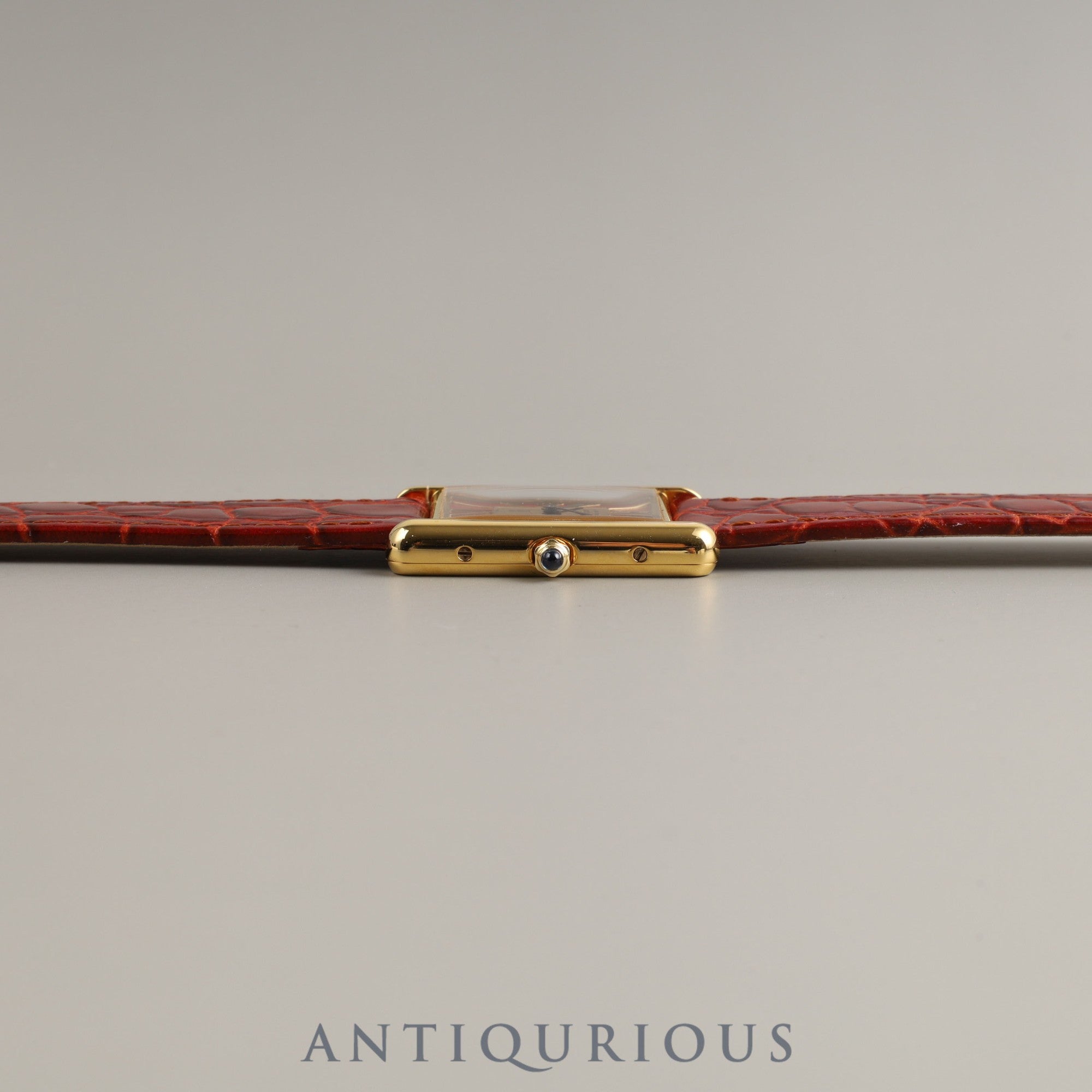 Cartier Must Tank LM QZ 6 81006 SV925 Leather Genuine Buckle (GP) Cloisonné Dial Overhauled