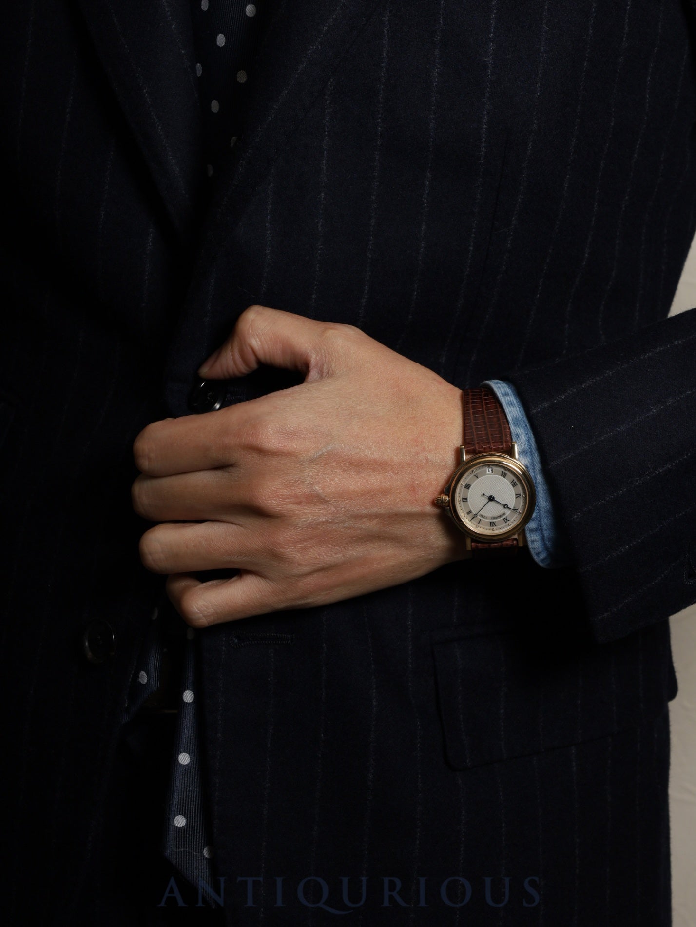 ブレゲ マリーン 4400BA / 52 /174 自動巻き Cal.889/1 750YG 革 純正バックル(750YG)マザーオブパール文字盤 箱 タグ オーバーホール済み