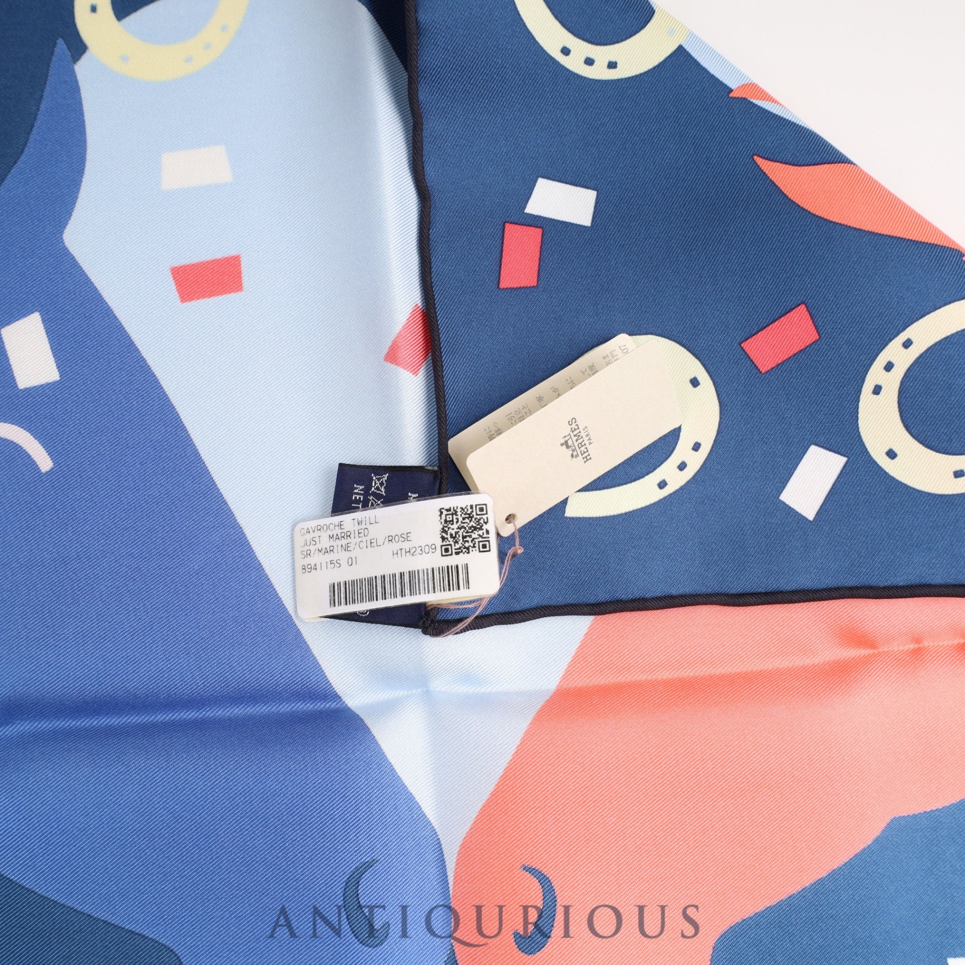 エルメス スカーフ カレ45 ガヴロッシュ ホースハート just married! SILK100% 箱
