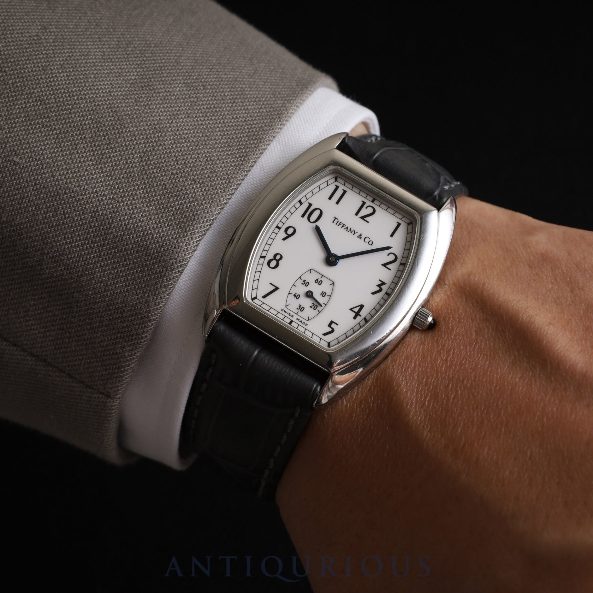 ティファニー クラシックトノー スモールセコンド 515.1018 クォーツ Cal.980-163 SS 革 純正尾錠(SS) ホワイトアラビア文字盤 オーバーホール済み