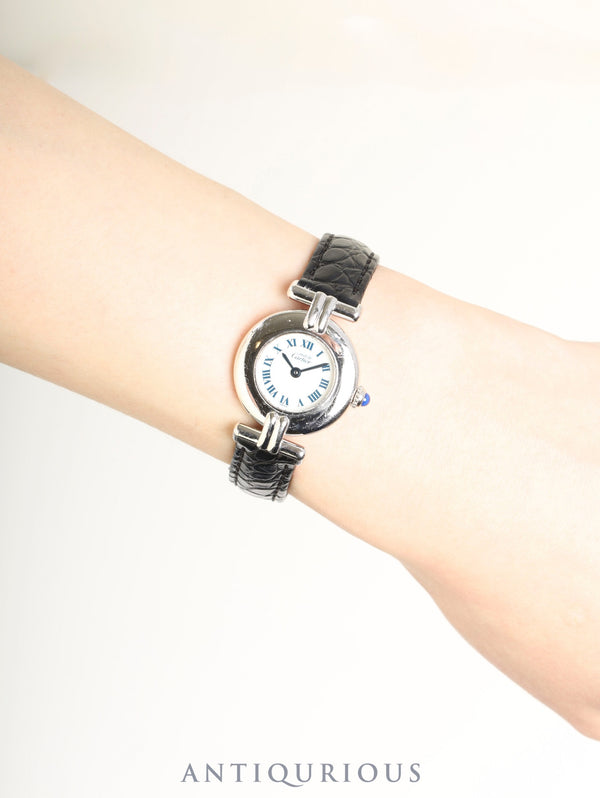 カルティエ マストコリゼ 1903 クォーツ Cal.690 SV925 革 純正Dバックル(SS) ホワイトローマン文字盤 オーバーホール済み