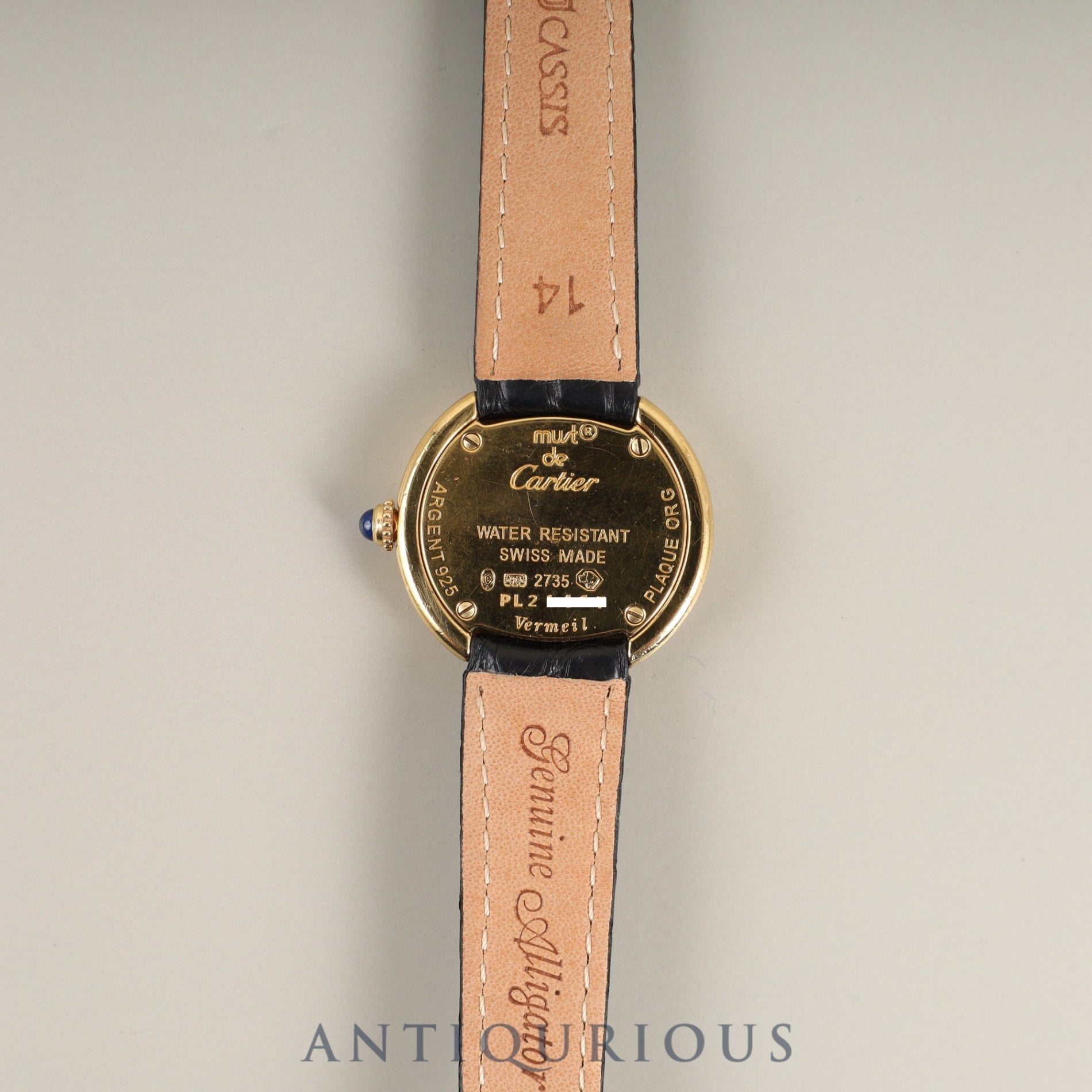 Cartier Must Trinity W1010644 / 2735 Quartz Cal.157.06 SV925 Leather Genuine D-buckle (GP) Silver Roman Dial Box Booklet Warranty (1998) Overhauled