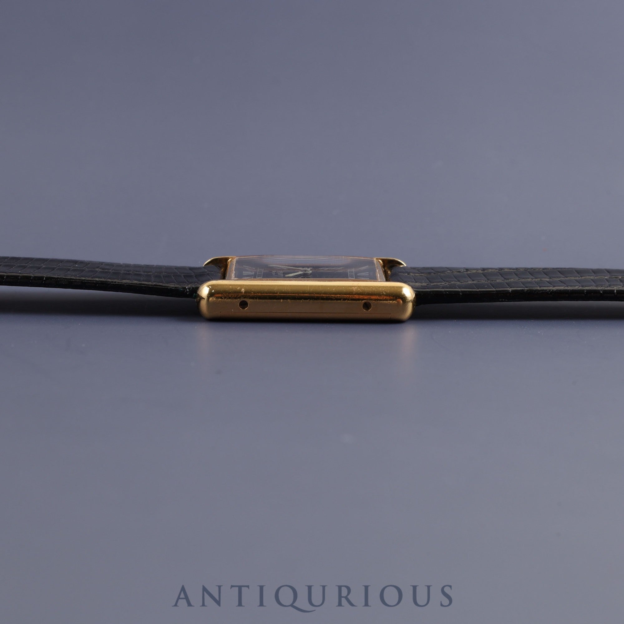 Cartier Must Tank LM Manual winding Cal.78-1 925 Leather Genuine buckle (GP) Black Roman dial Overhauled